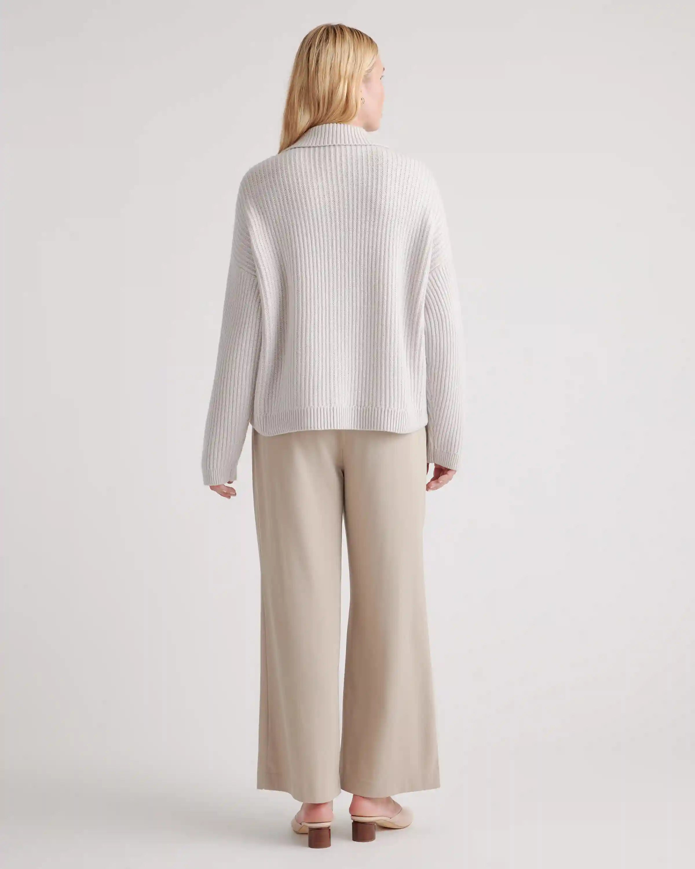 Australian Merino Wool Collared Cable Cardigan