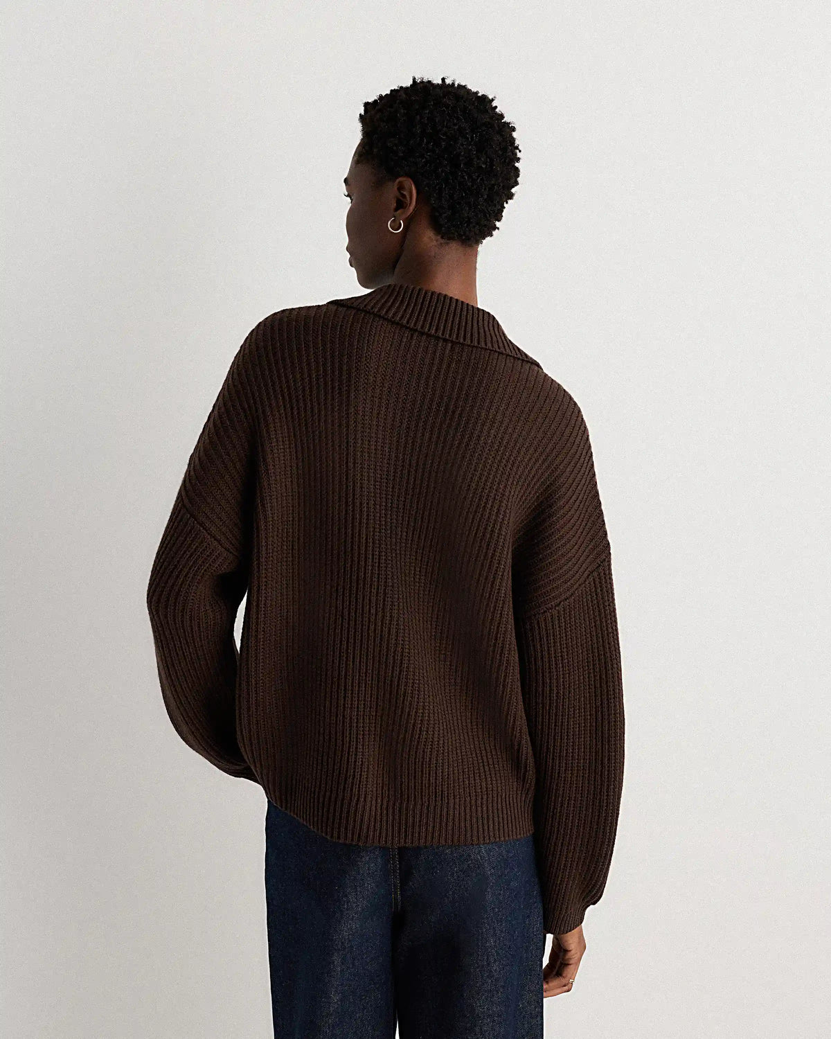 Australian Merino Wool Collared Cable Cardigan