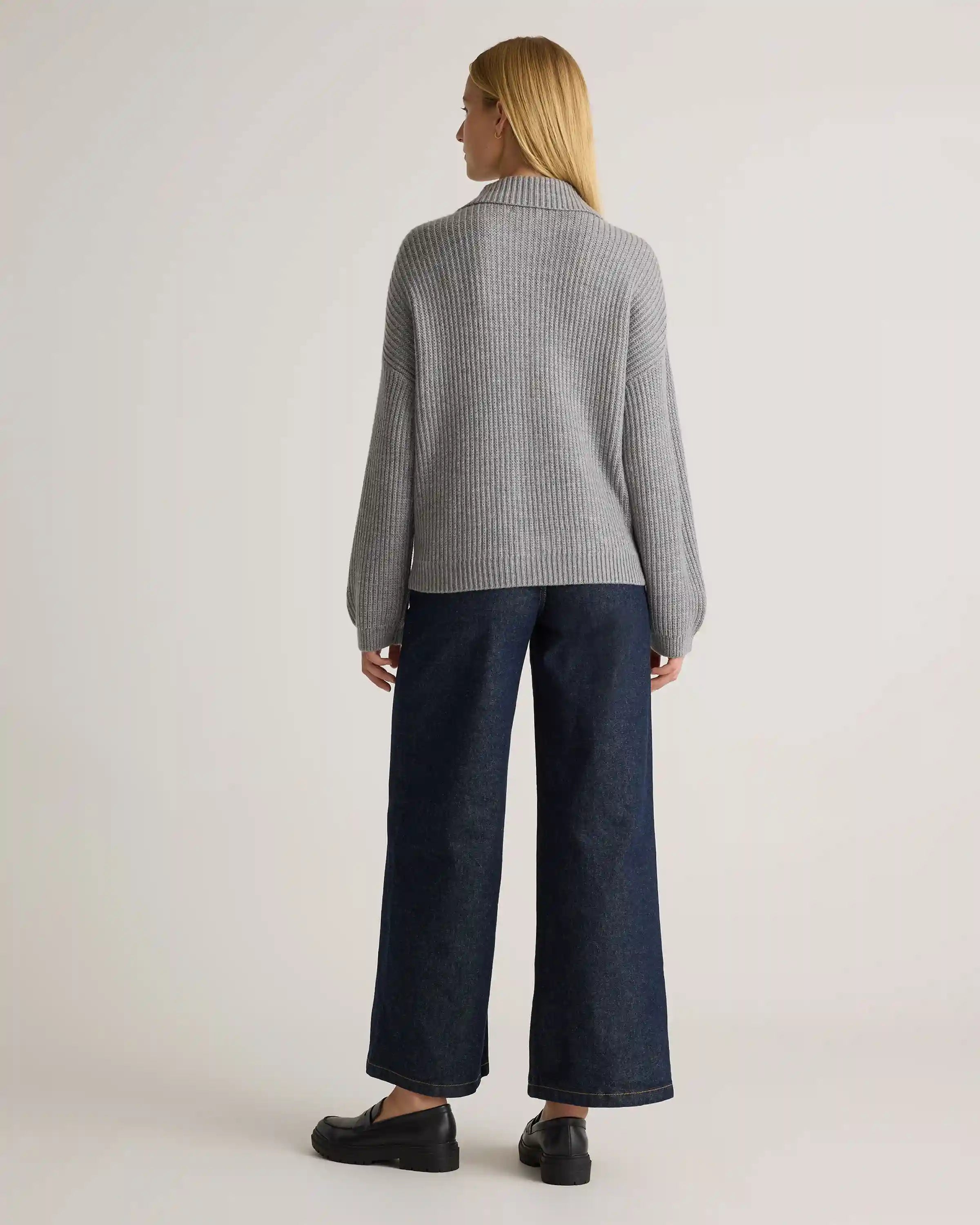 Australian Merino Wool Collared Cable Cardigan