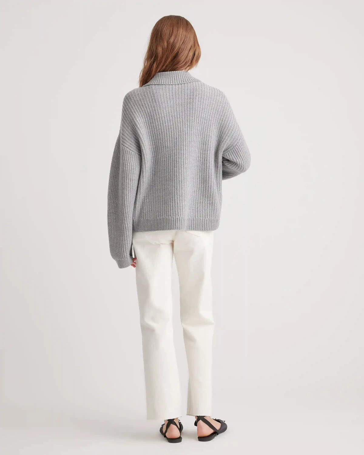 Australian Merino Wool Collared Cable Cardigan
