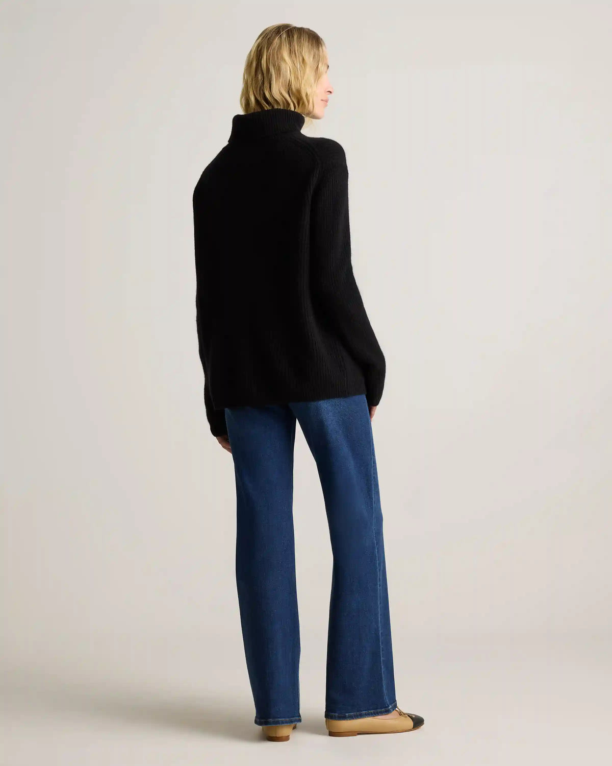 Mongolian Cashmere Fisherman Turtleneck Sweater