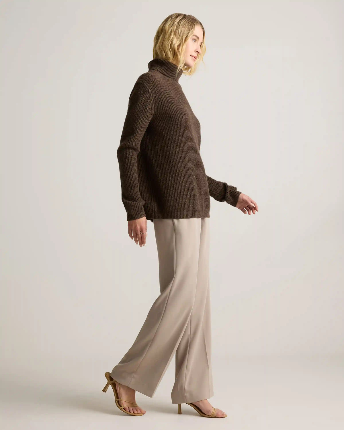 Mongolian Cashmere Fisherman Turtleneck Sweater