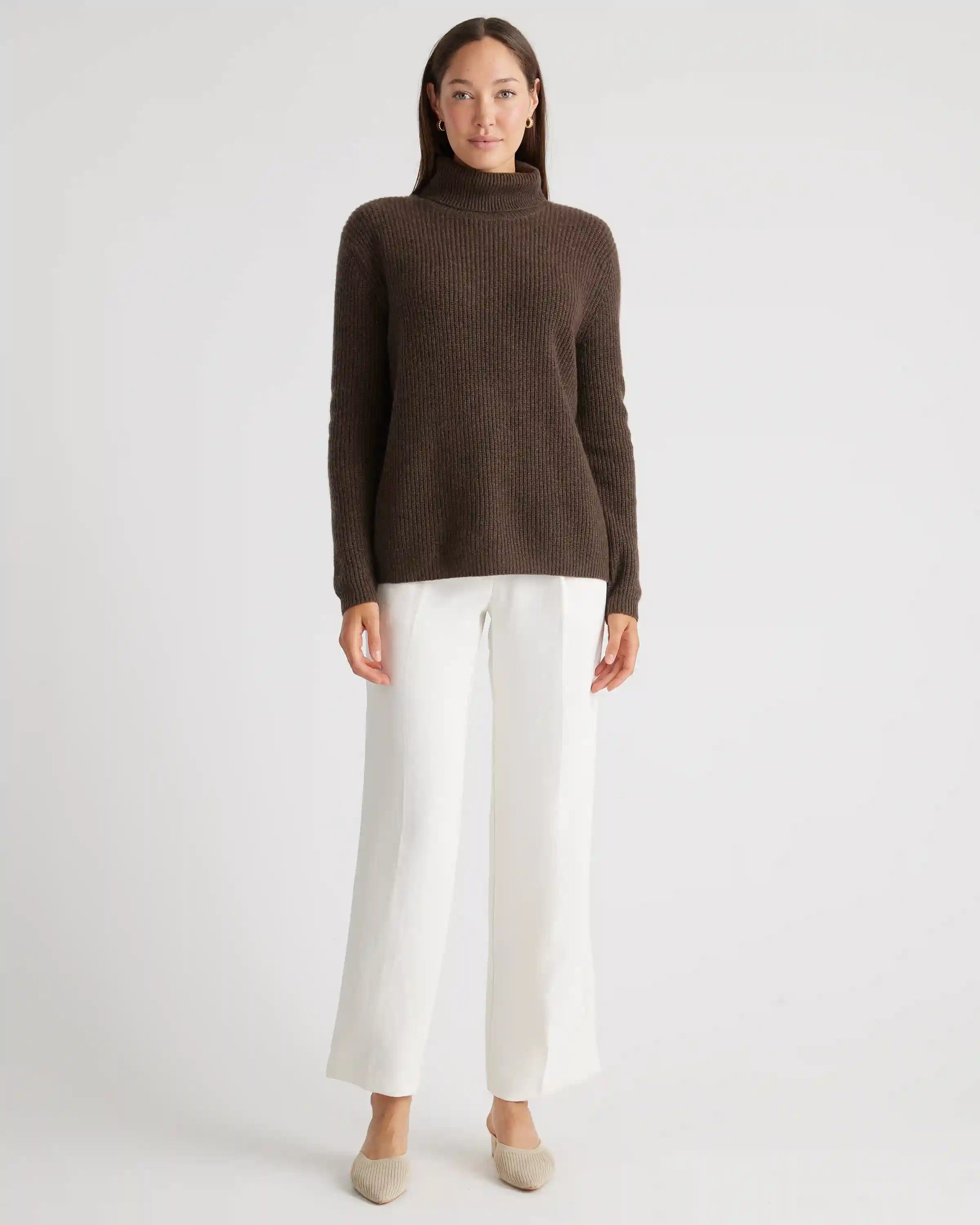 Mongolian Spring Cashmere Fisherman Turtleneck Sweater