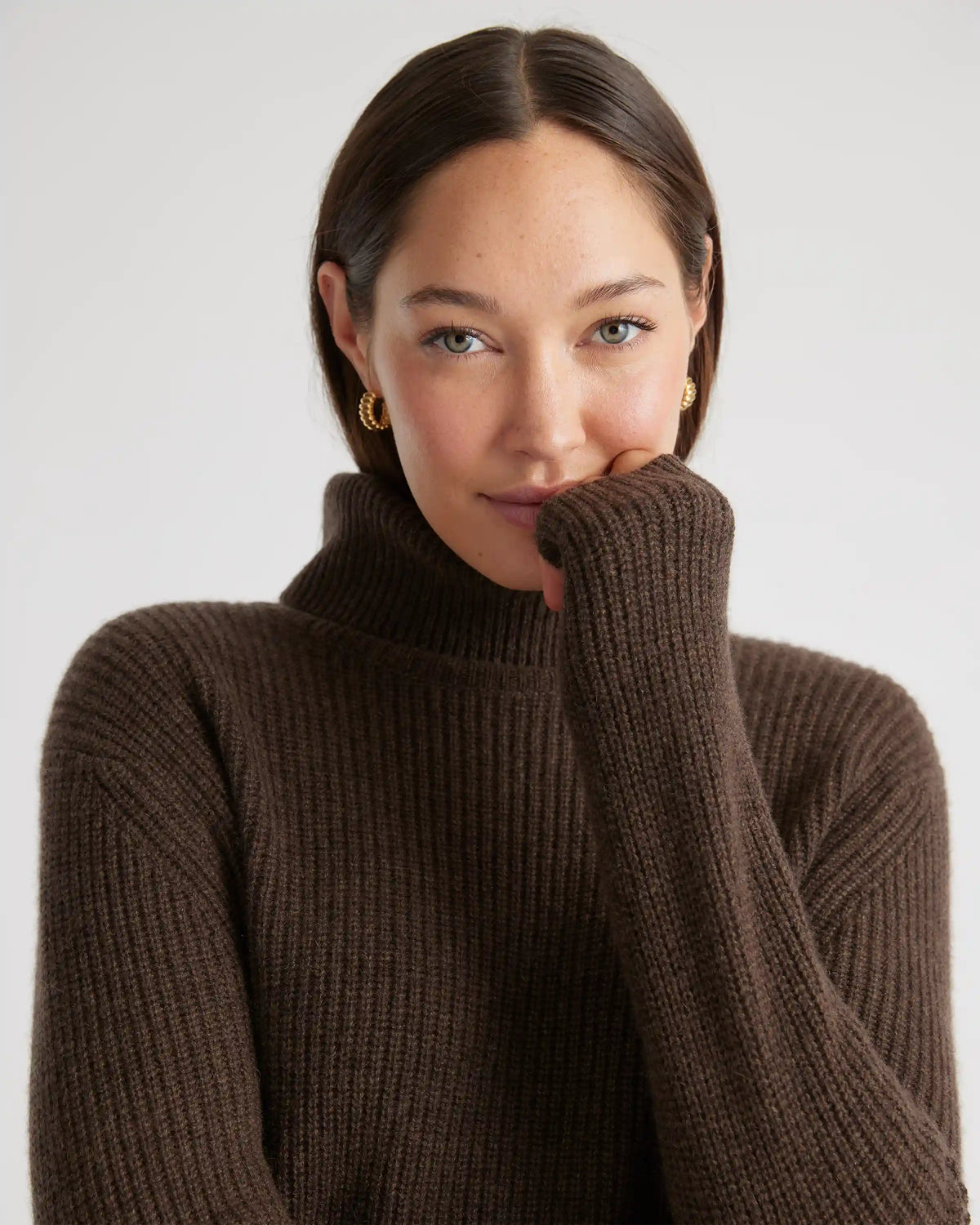 Mongolian Spring Cashmere Fisherman Turtleneck Sweater