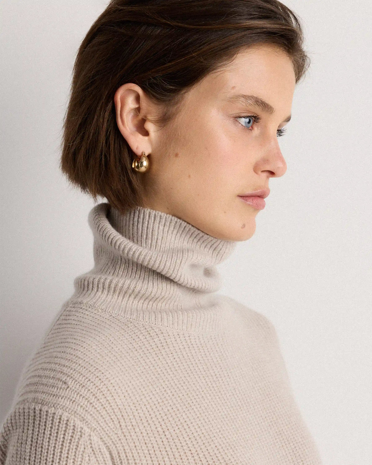 Mongolian Cashmere Fisherman Turtleneck Sweater