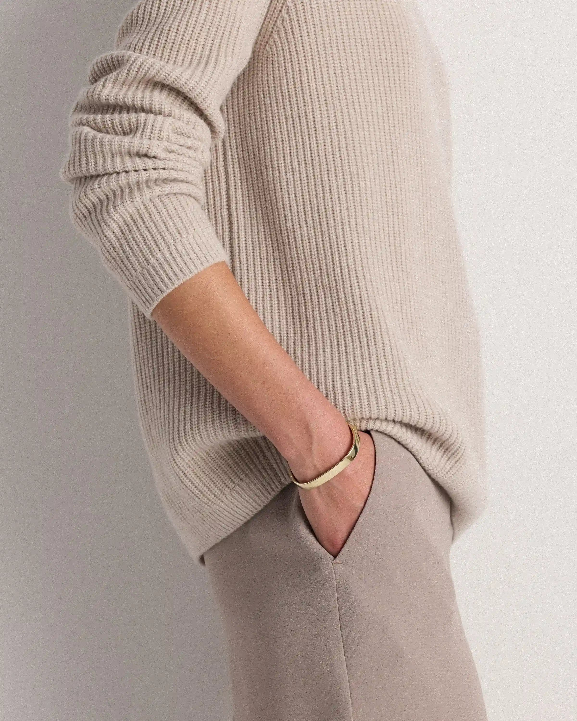 Mongolian Cashmere Fisherman Turtleneck Sweater