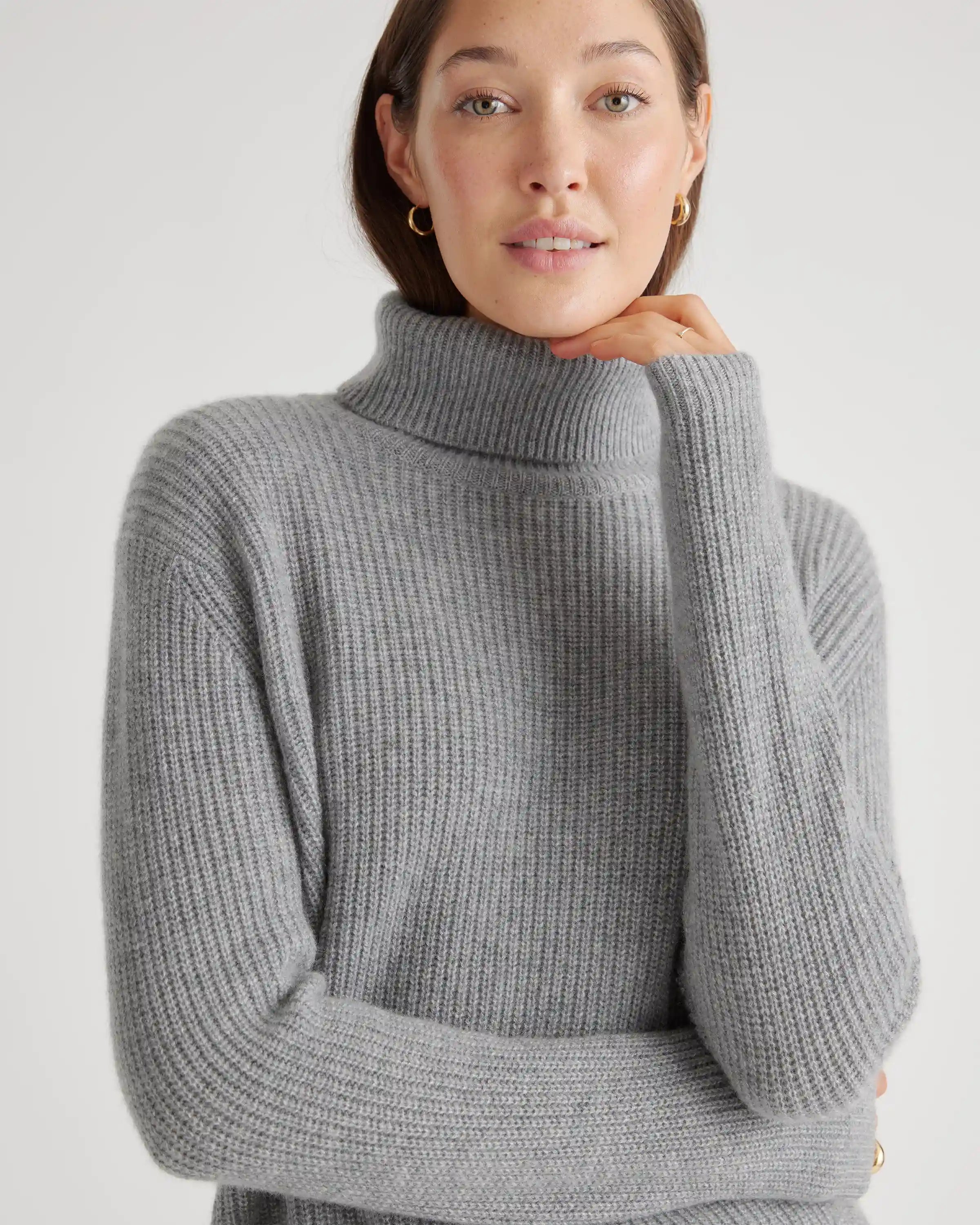 Mongolian Spring Cashmere Fisherman Turtleneck Sweater