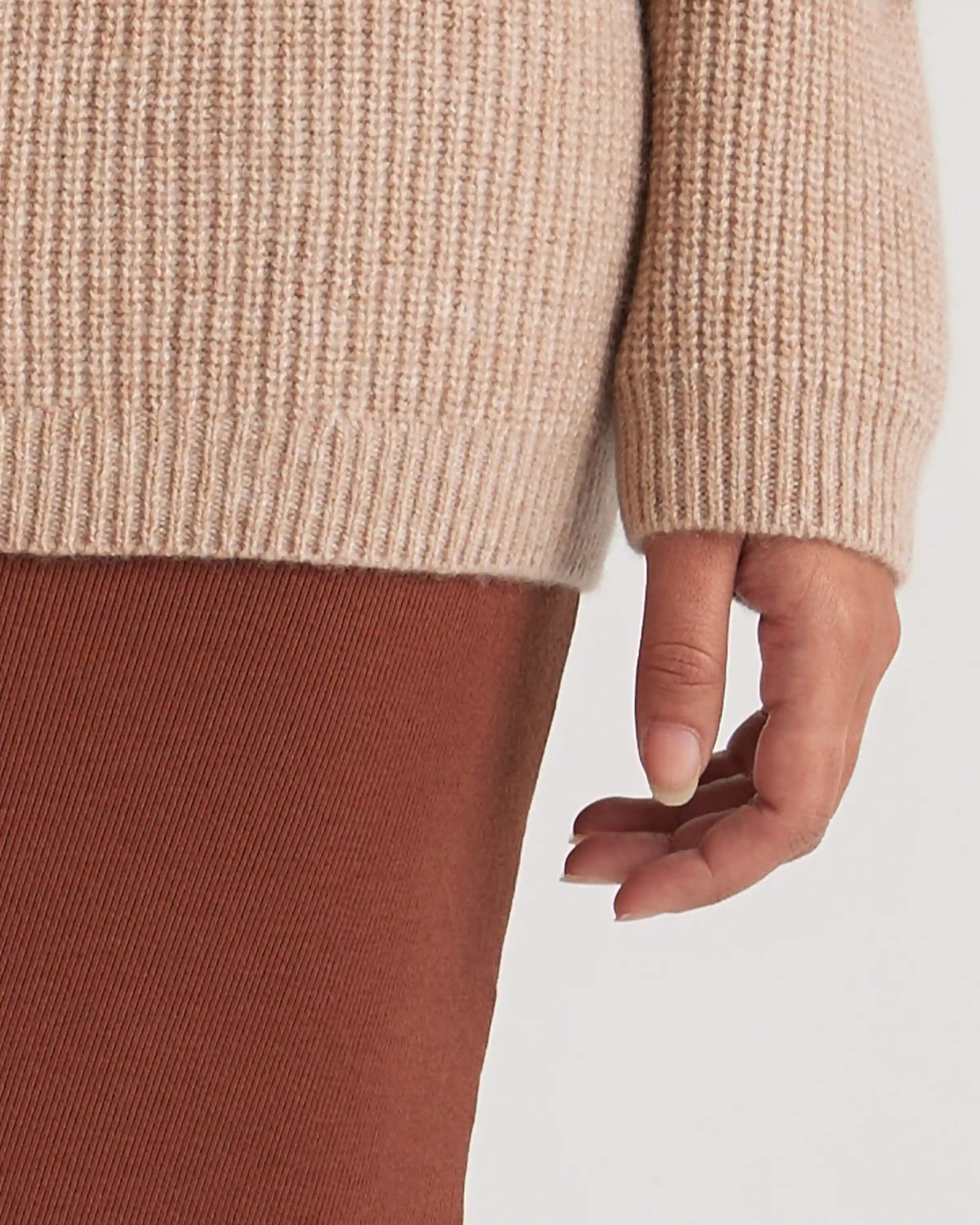 Mongolian Spring Cashmere Fisherman Turtleneck Sweater