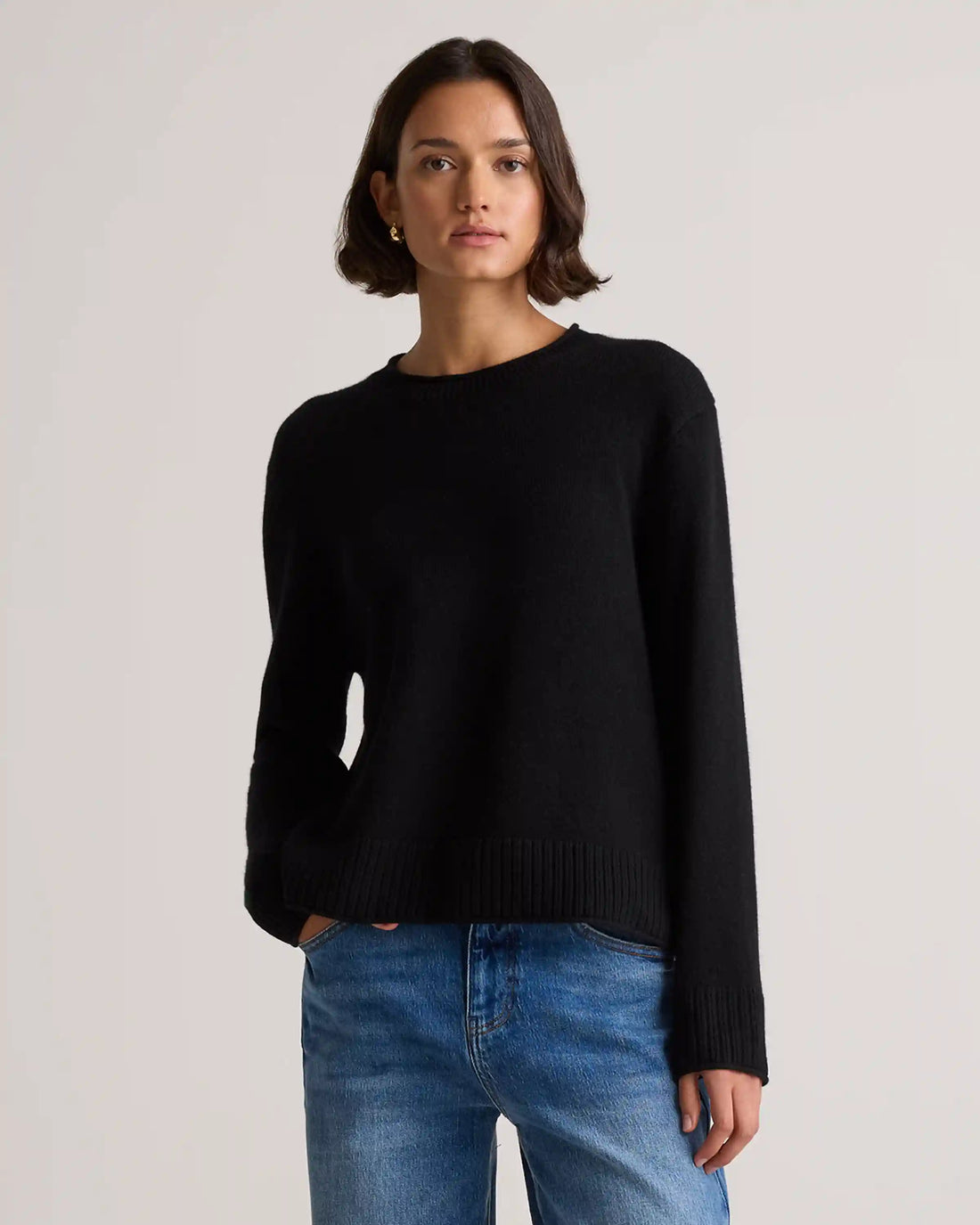 Mongolian Cashmere Boxy Crewneck Sweater