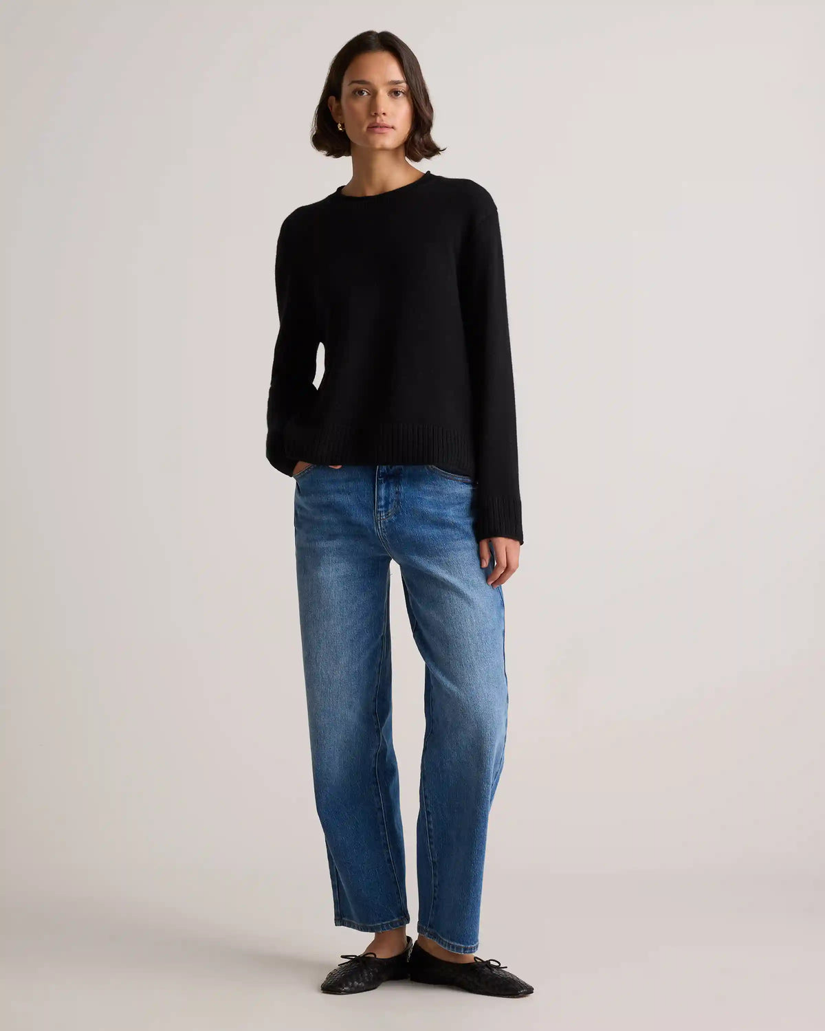 Mongolian Cashmere Boxy Crewneck Sweater