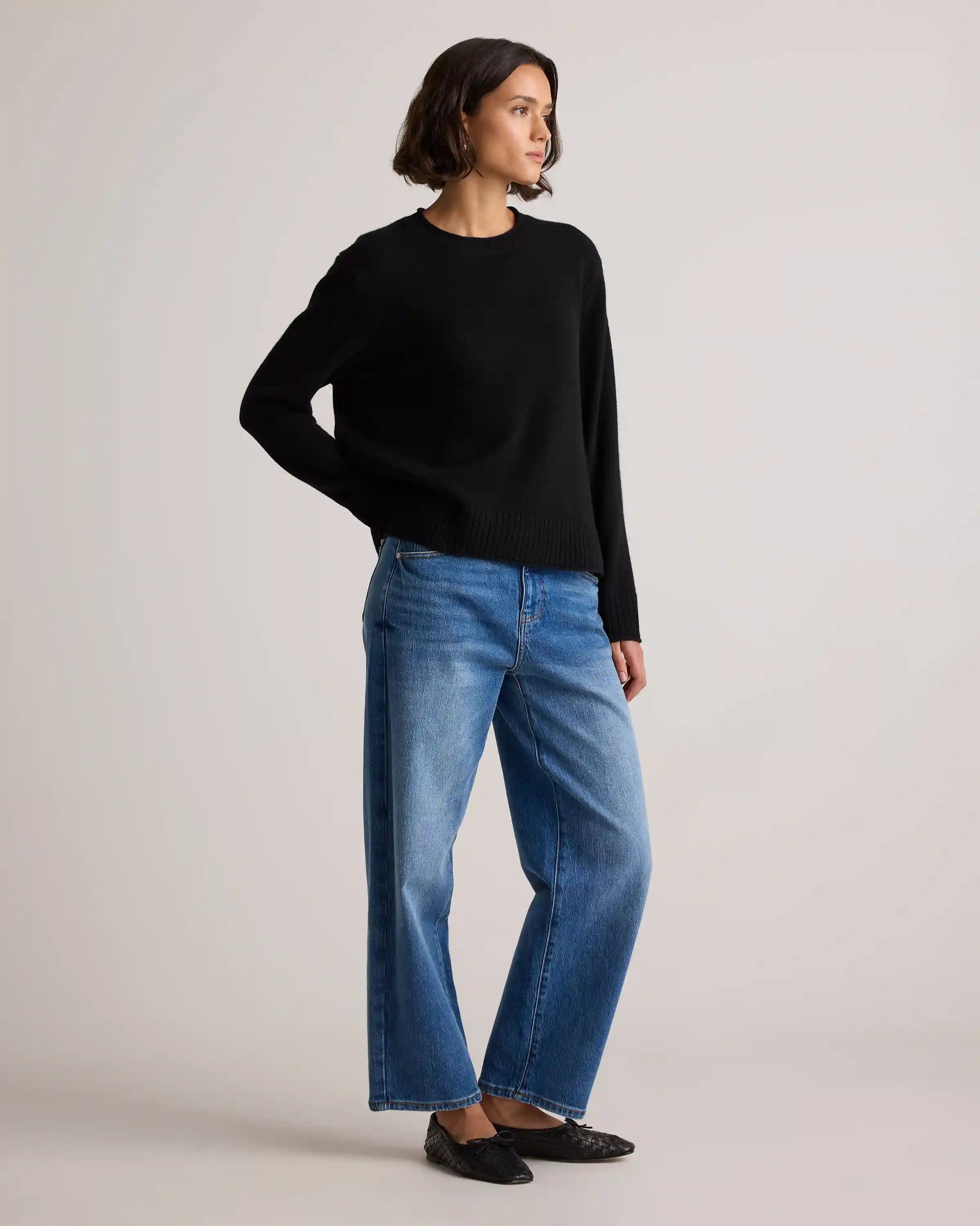 Mongolian Cashmere Boxy Crewneck Sweater
