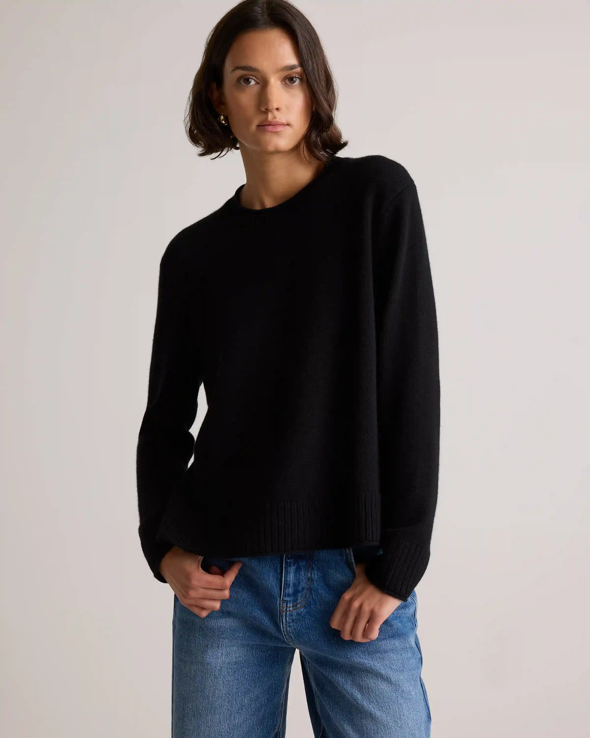 Mongolian Cashmere Boxy Crewneck Sweater
