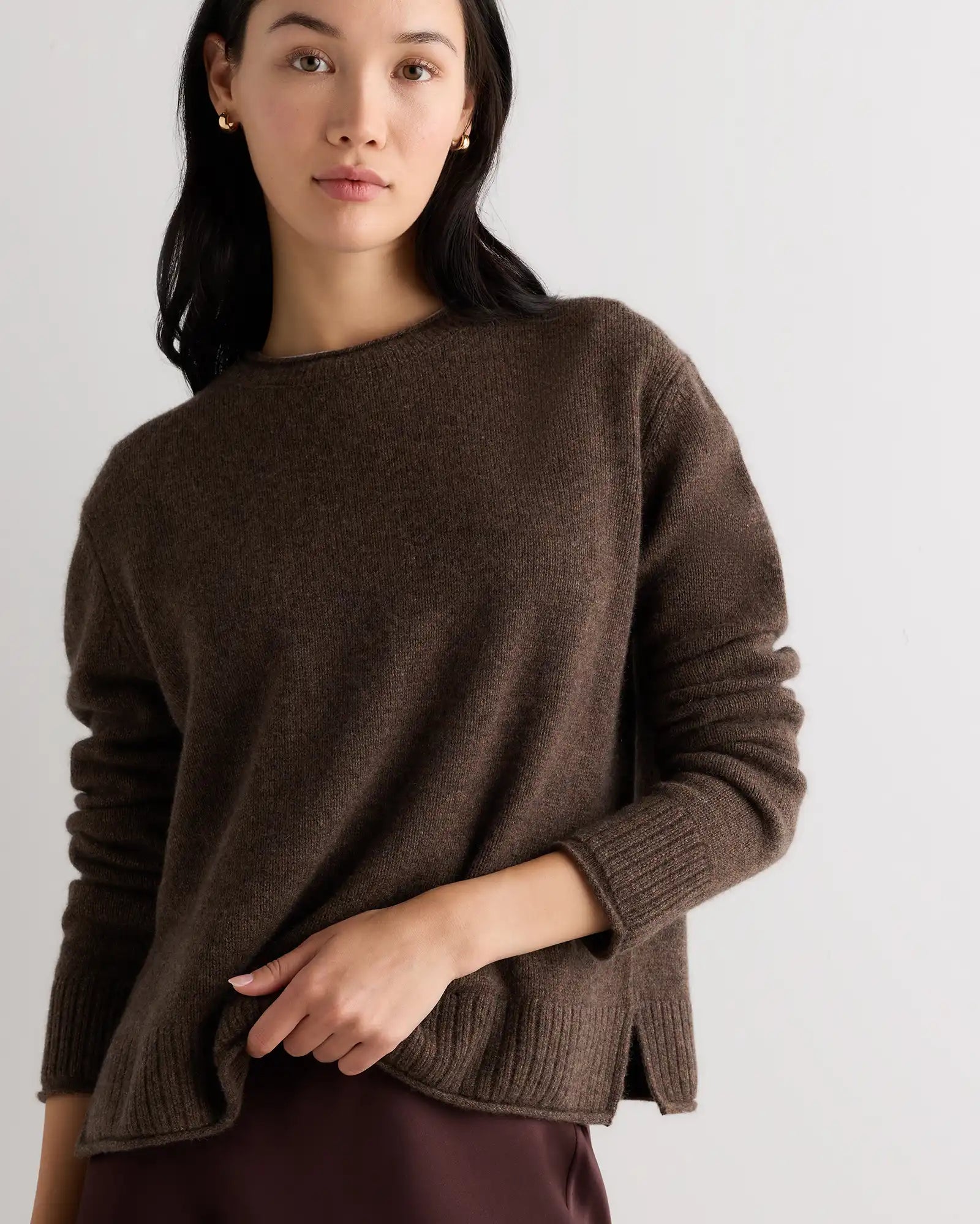 Mongolian Cashmere Boxy Crewneck Sweater