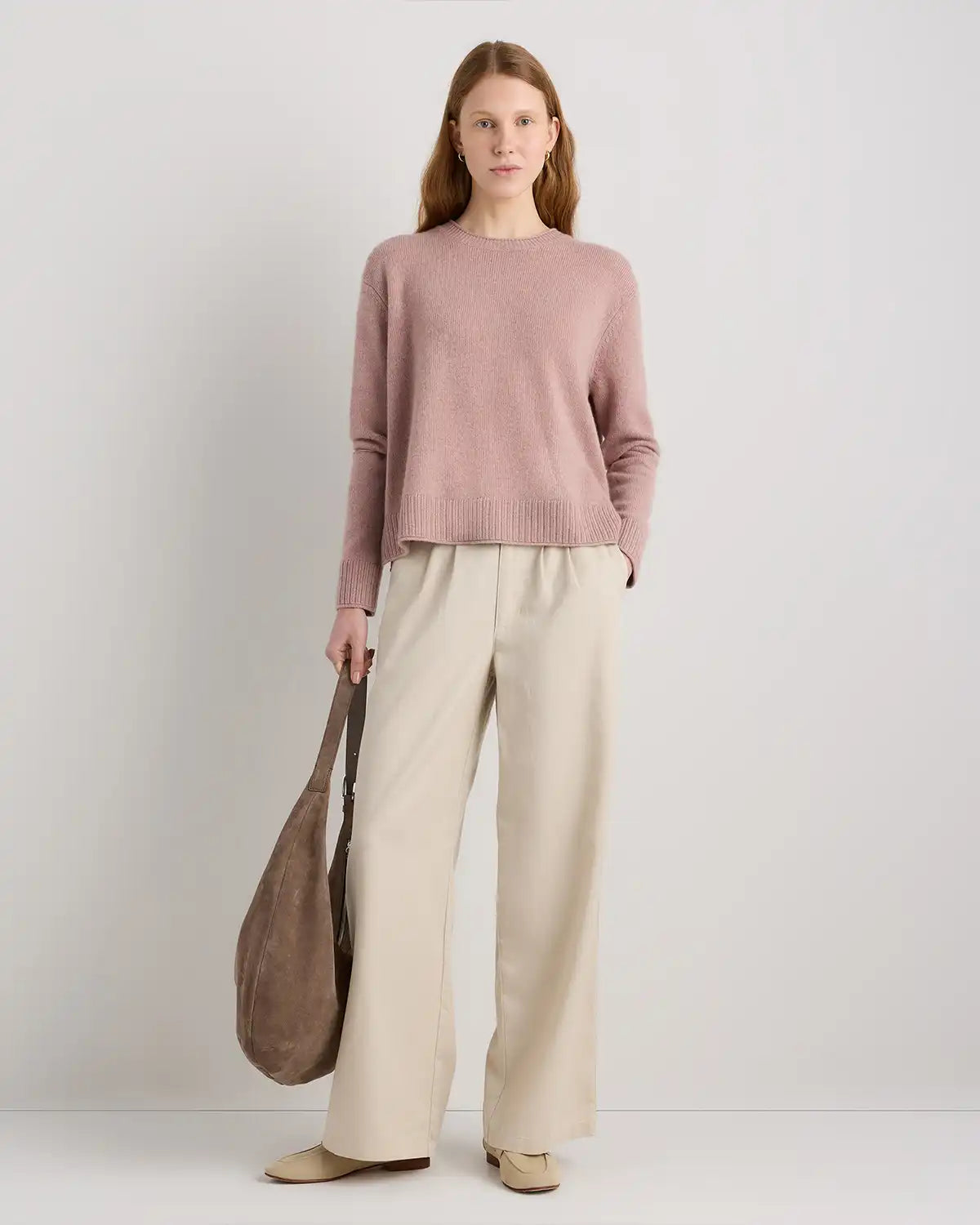 Mongolian Cashmere Boxy Crewneck Sweater