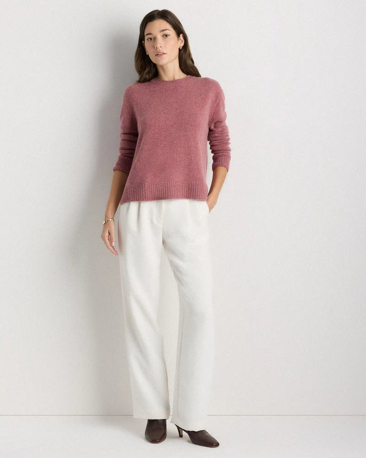 Mongolian Cashmere Boxy Crewneck Sweater