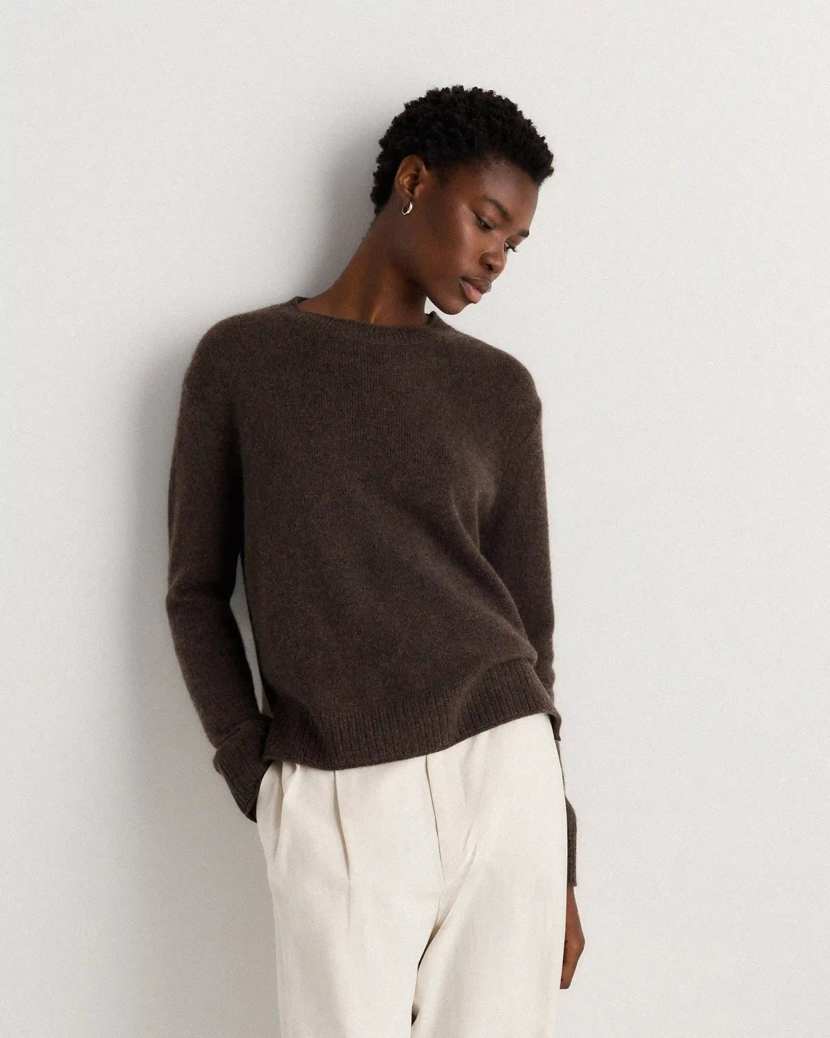 Mongolian Cashmere Boxy Crewneck Sweater