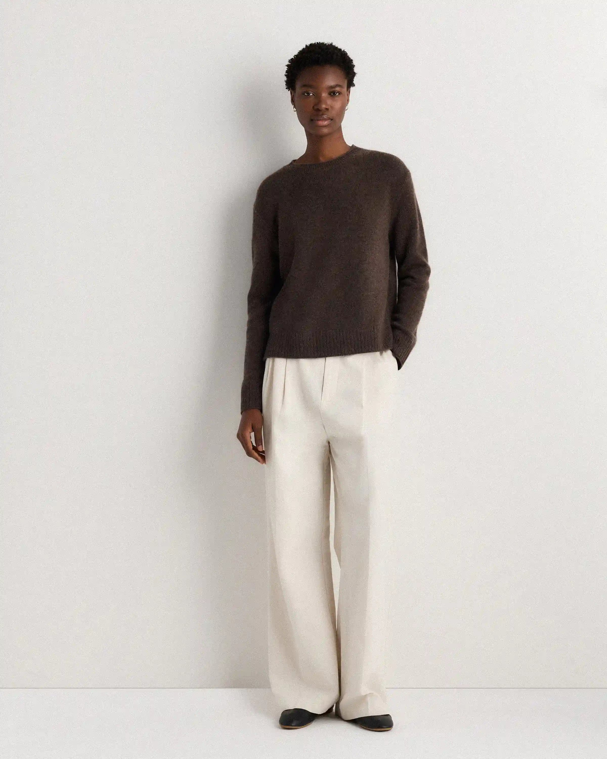 Mongolian Cashmere Boxy Crewneck Sweater