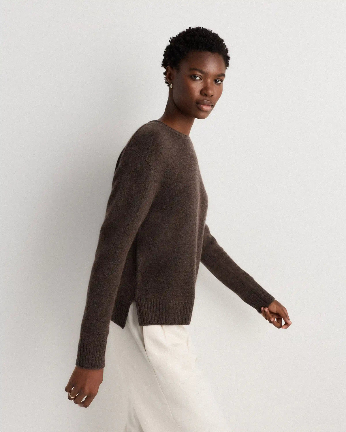 Mongolian Cashmere Boxy Crewneck Sweater