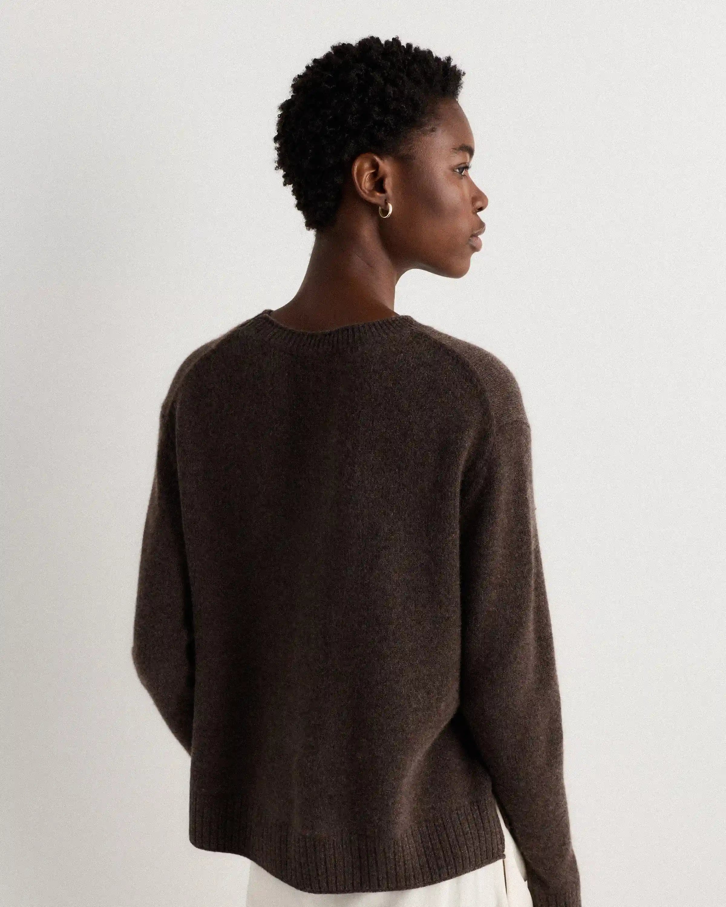 Mongolian Cashmere Boxy Crewneck Sweater
