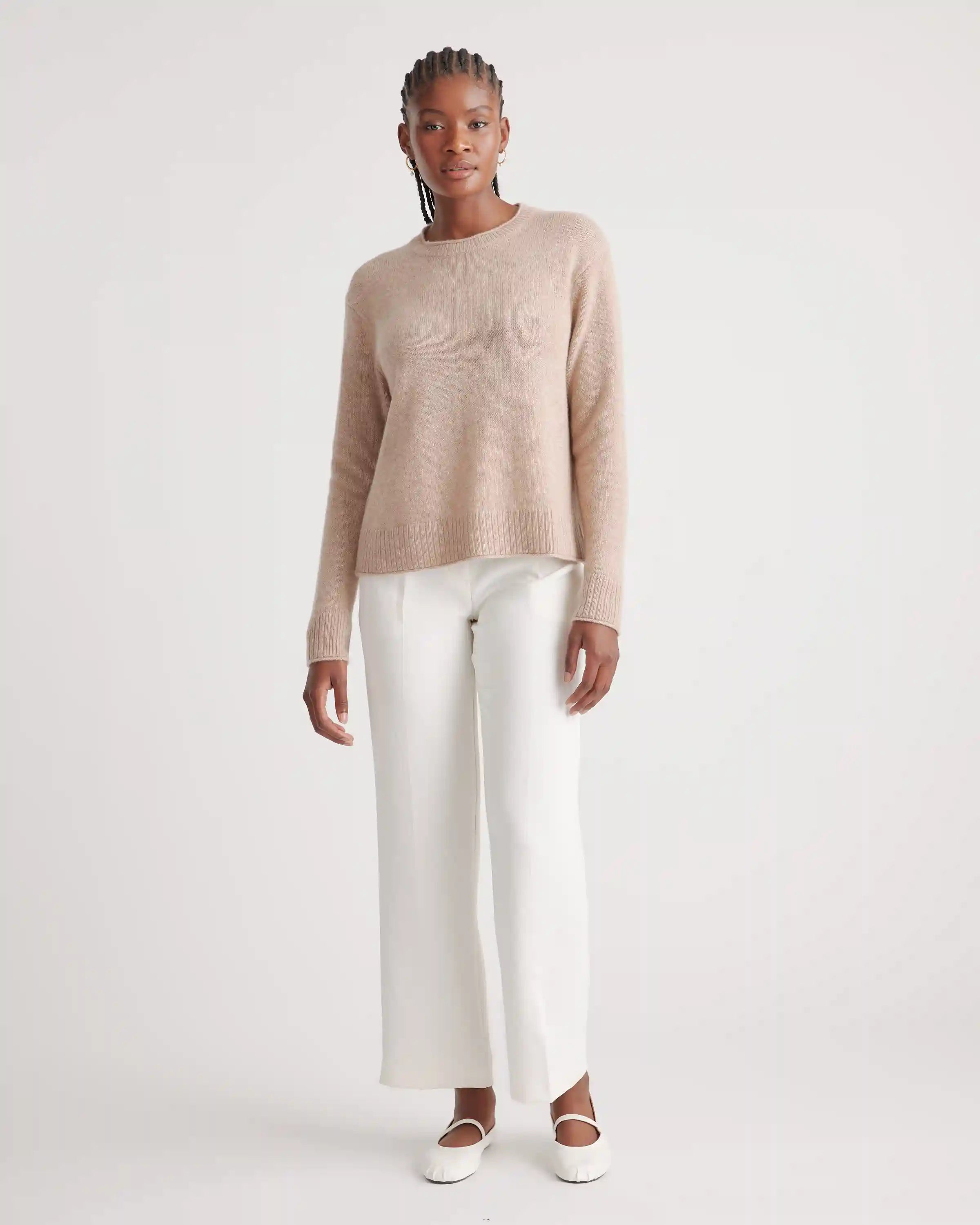 Mongolian Cashmere Boxy Crewneck Sweater