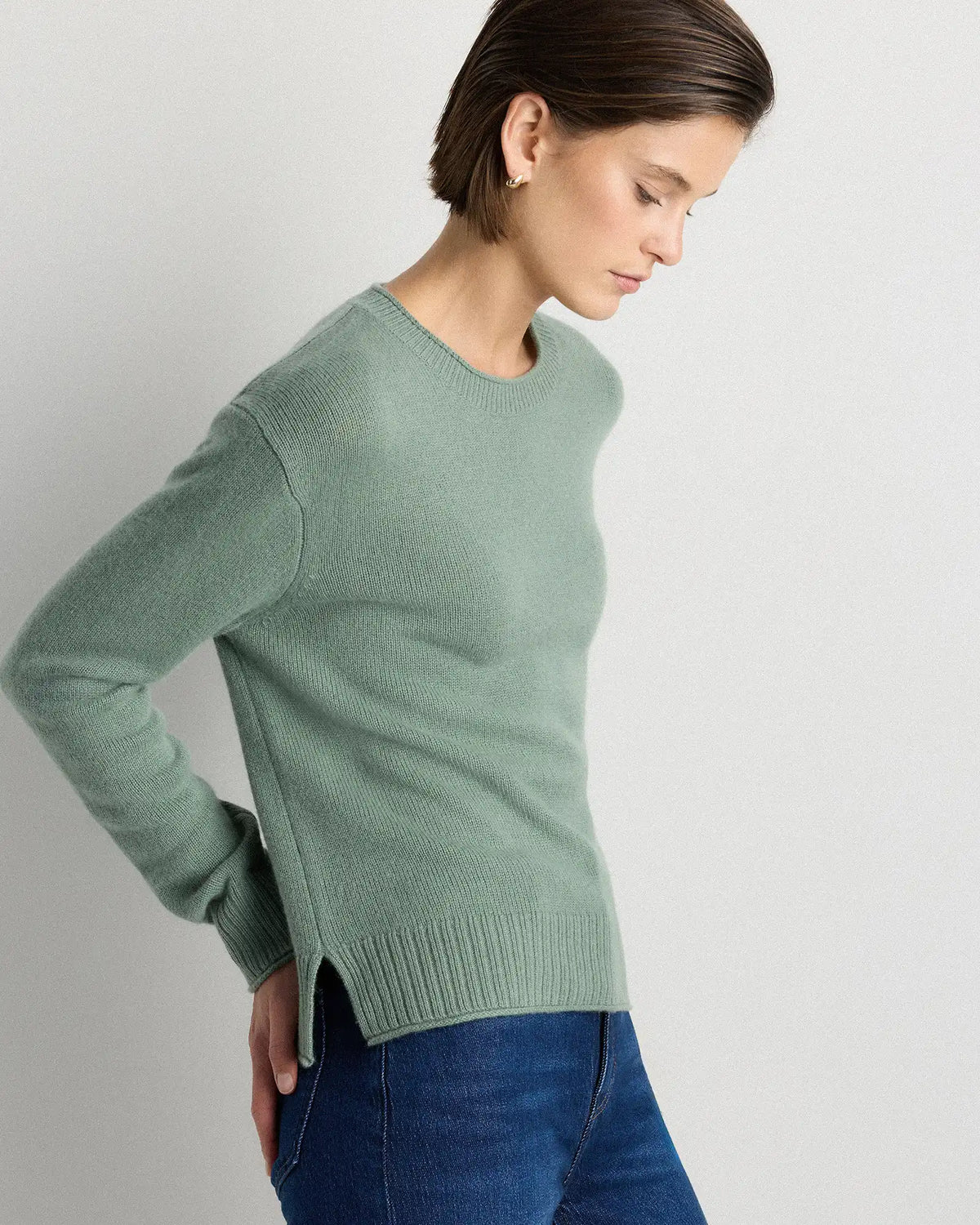 Mongolian Cashmere Boxy Crewneck Sweater