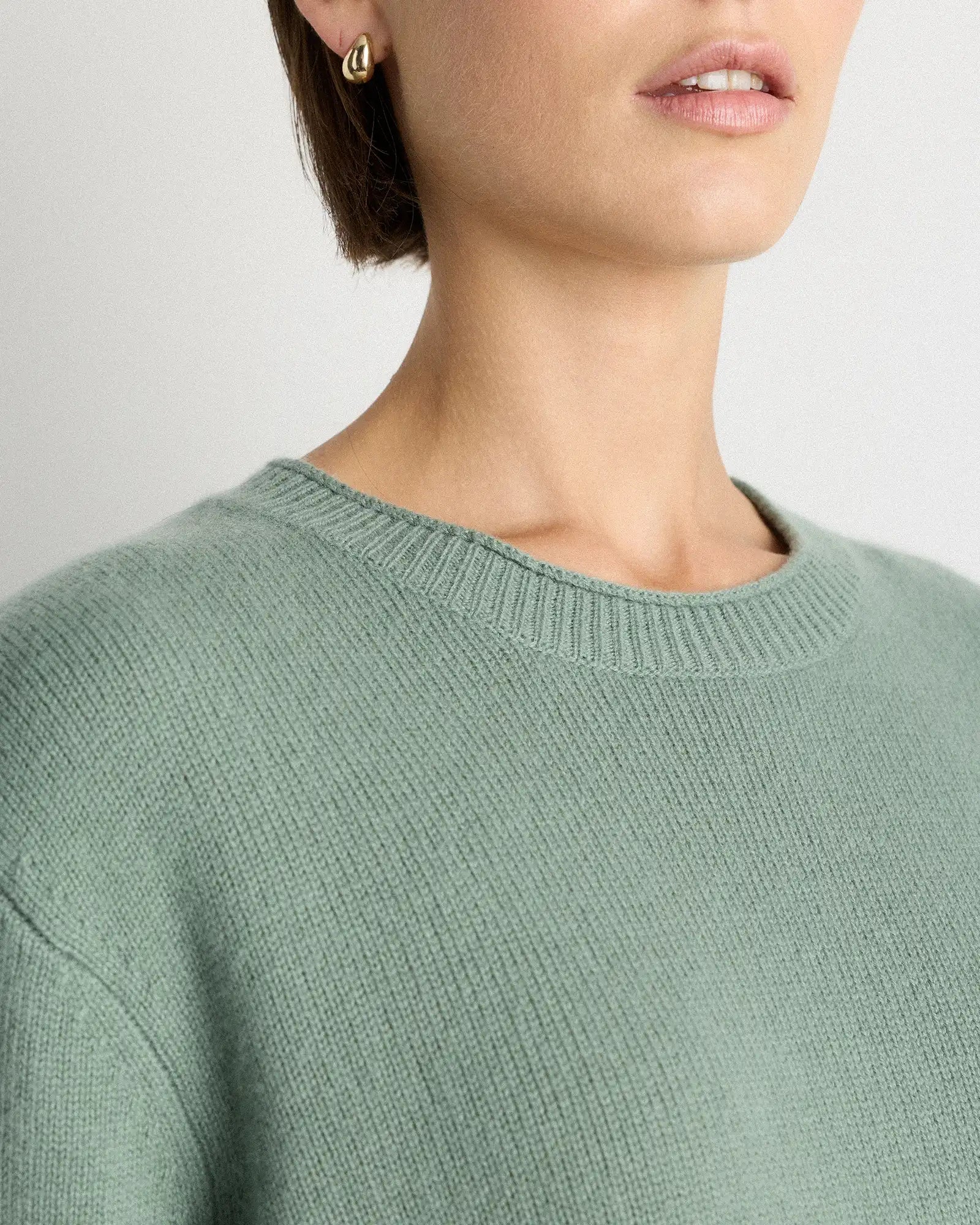 Mongolian Cashmere Boxy Crewneck Sweater