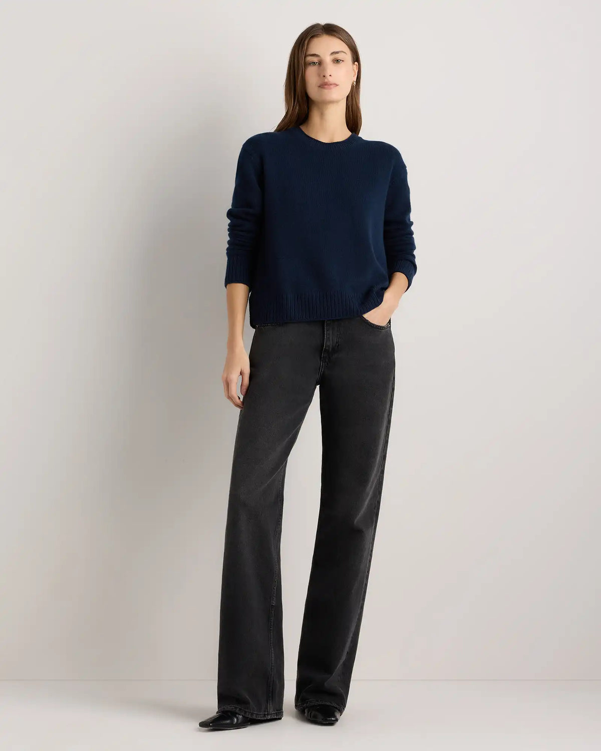 Mongolian Cashmere Boxy Crewneck Sweater