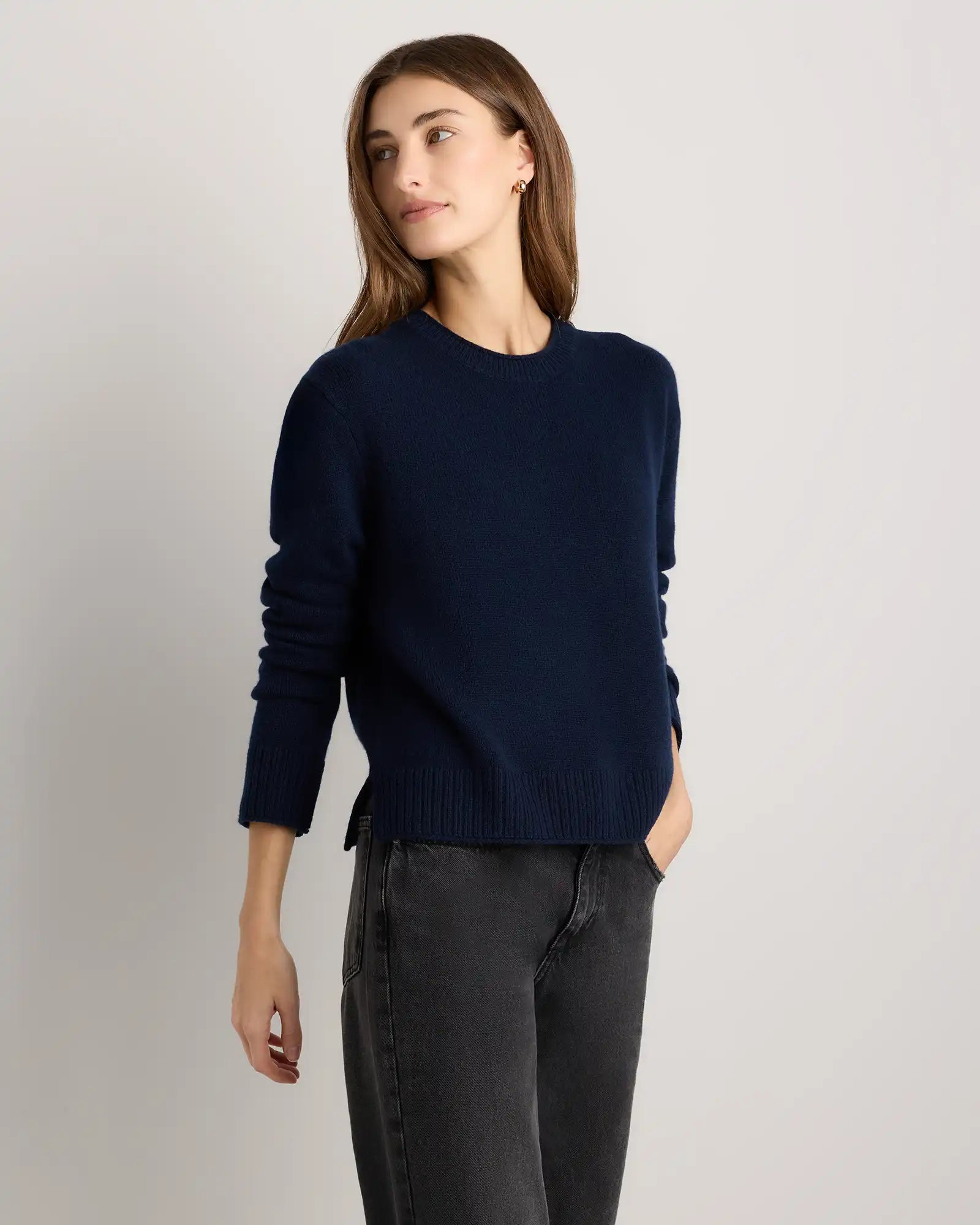 Mongolian Cashmere Boxy Crewneck Sweater