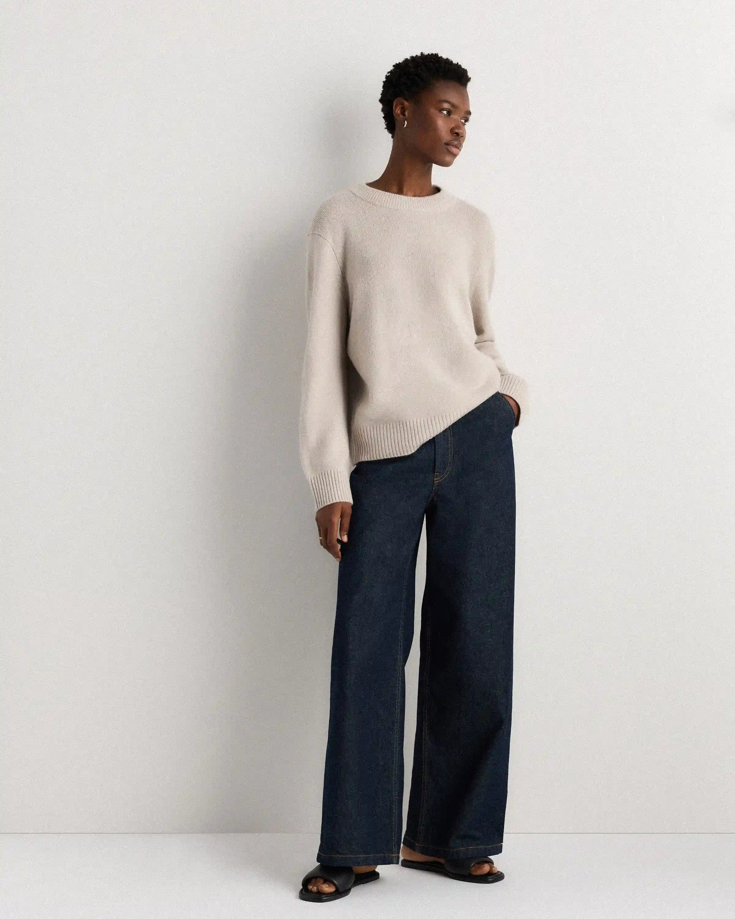 Mongolian Cashmere Oversized Crewneck Sweater
