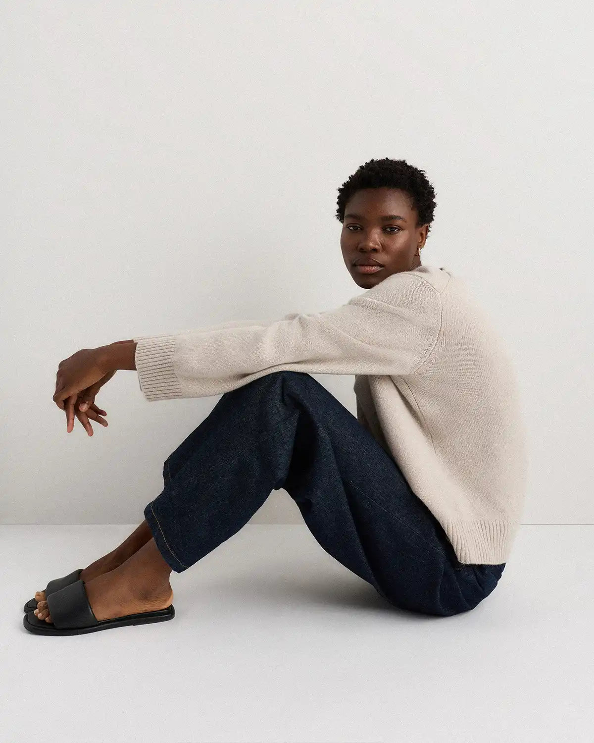 Mongolian Cashmere Oversized Crewneck Sweater