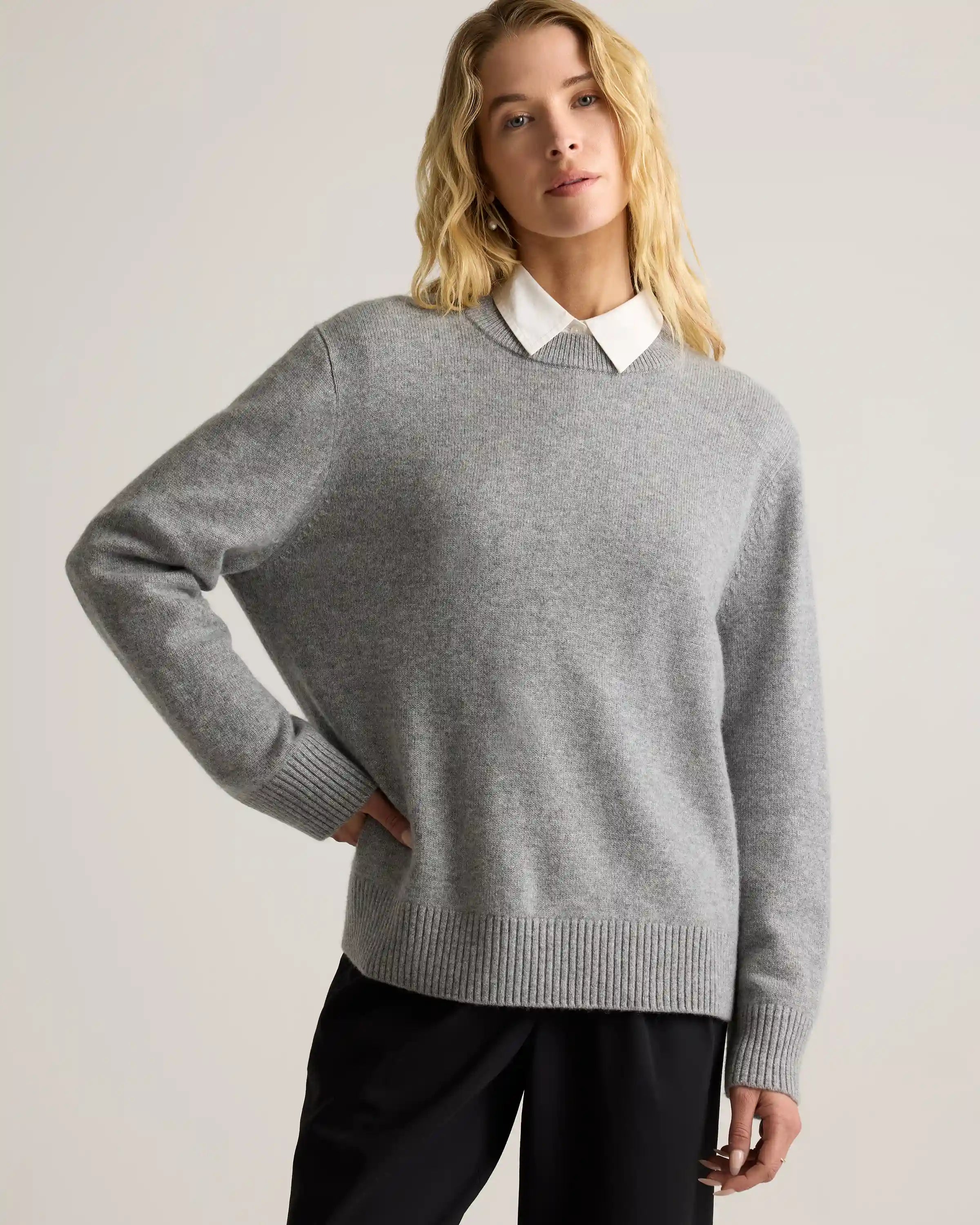 Mongolian Cashmere Oversized Crewneck Sweater