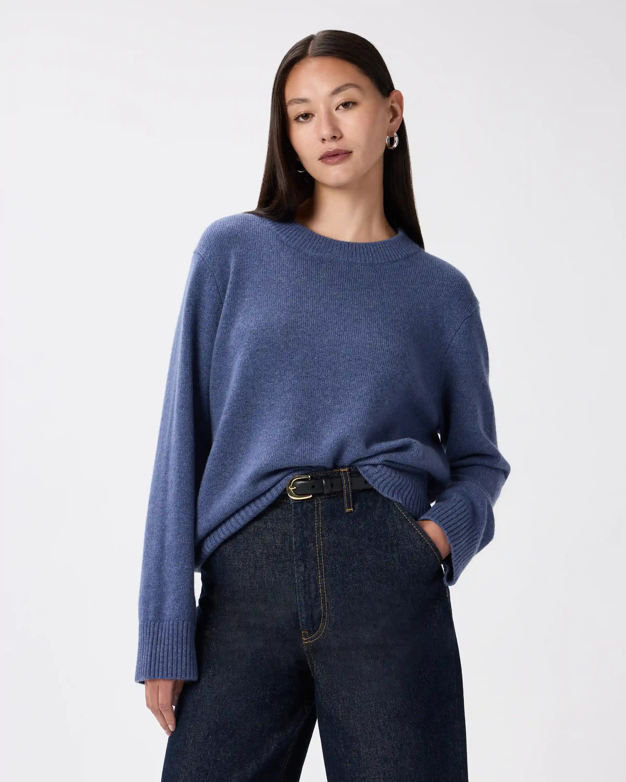 Mongolian Cashmere Oversized Crewneck Sweater