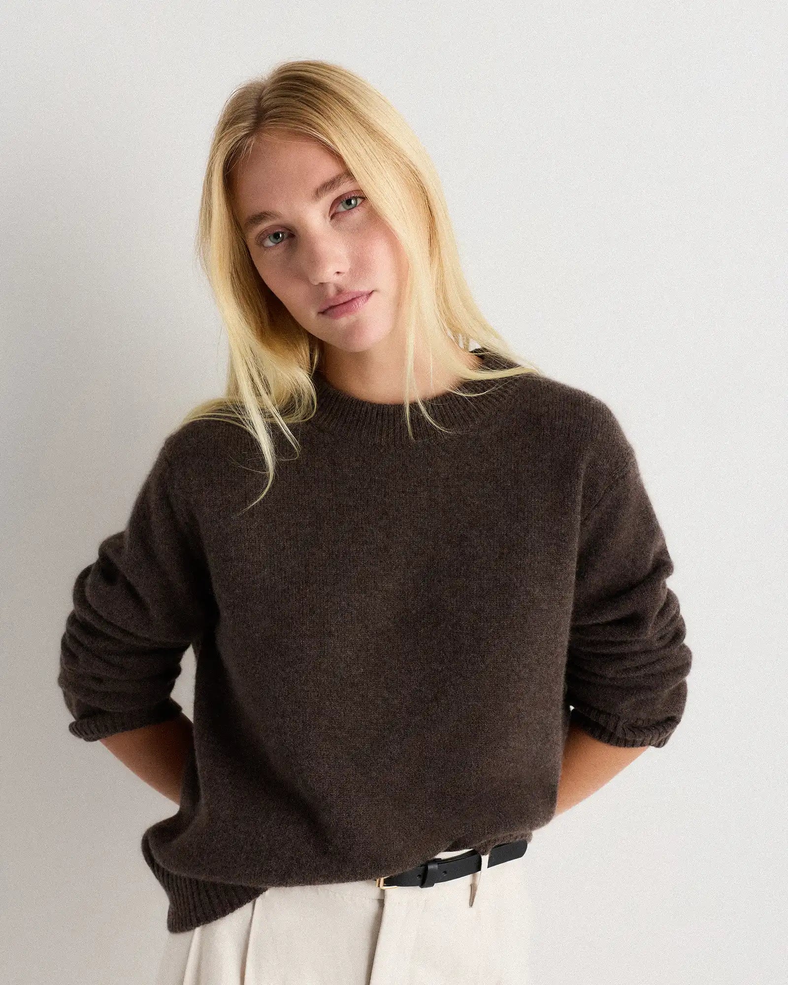 Mongolian Cashmere Oversized Crewneck Sweater