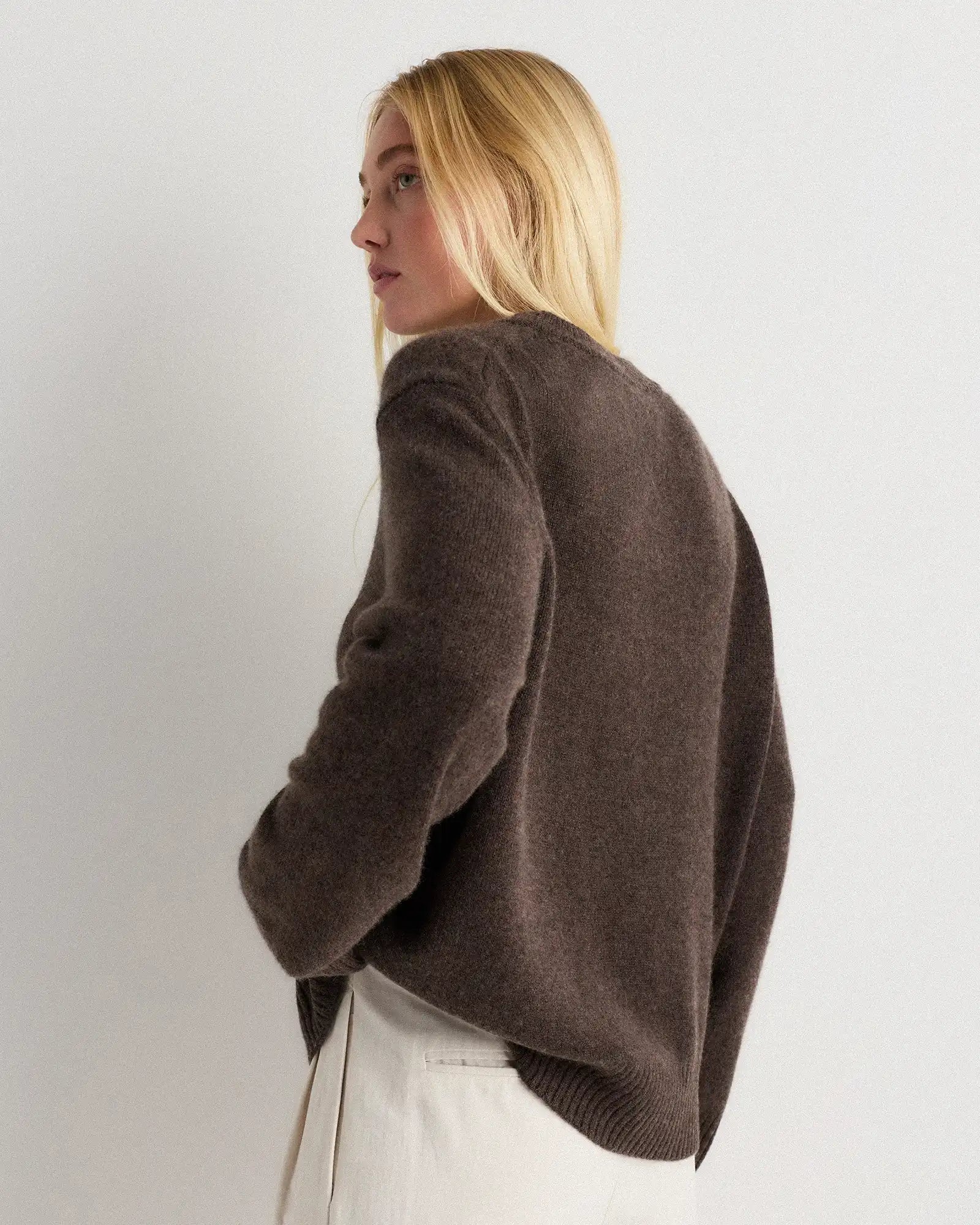 Mongolian Cashmere Oversized Crewneck Sweater