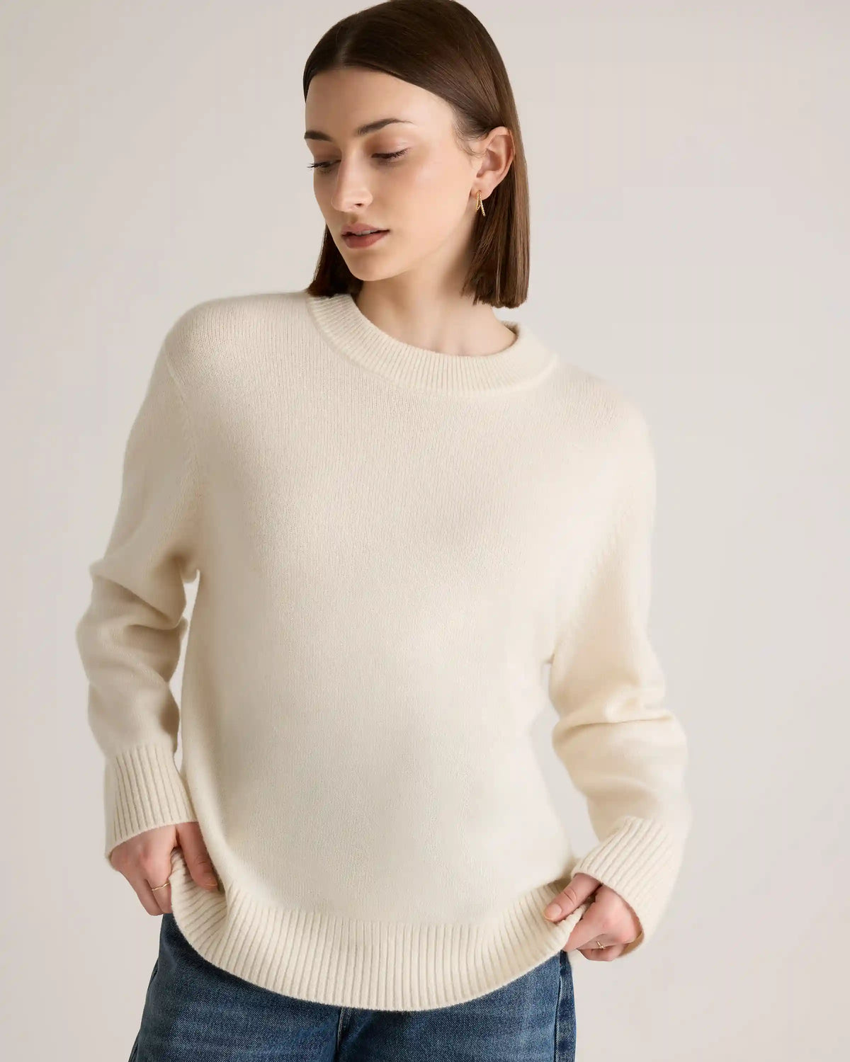 Mongolian Cashmere Oversized Crewneck Sweater