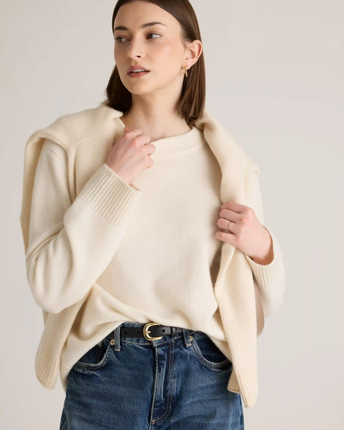 Mongolian Cashmere Oversized Crewneck Sweater