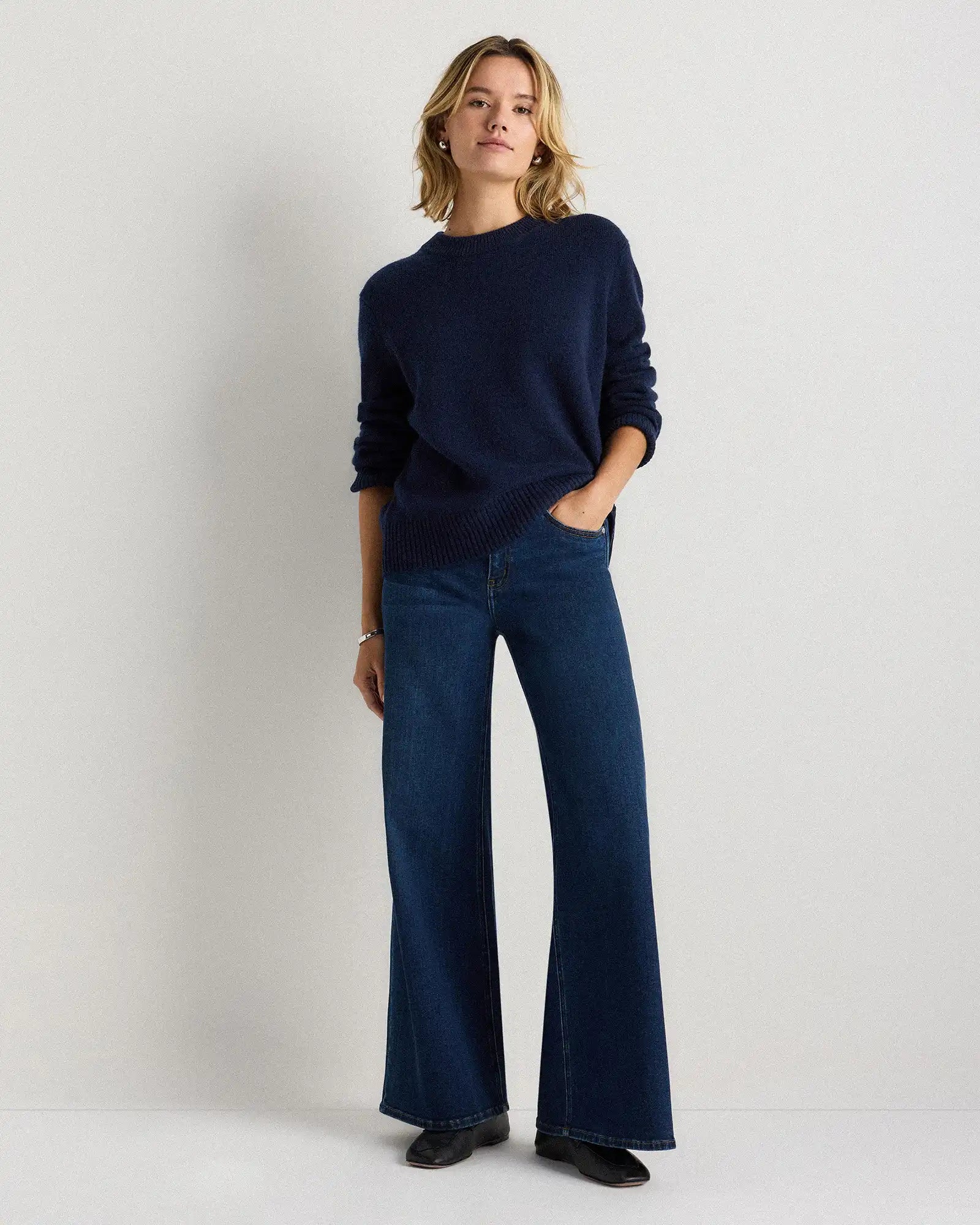 Mongolian Cashmere Oversized Crewneck Sweater