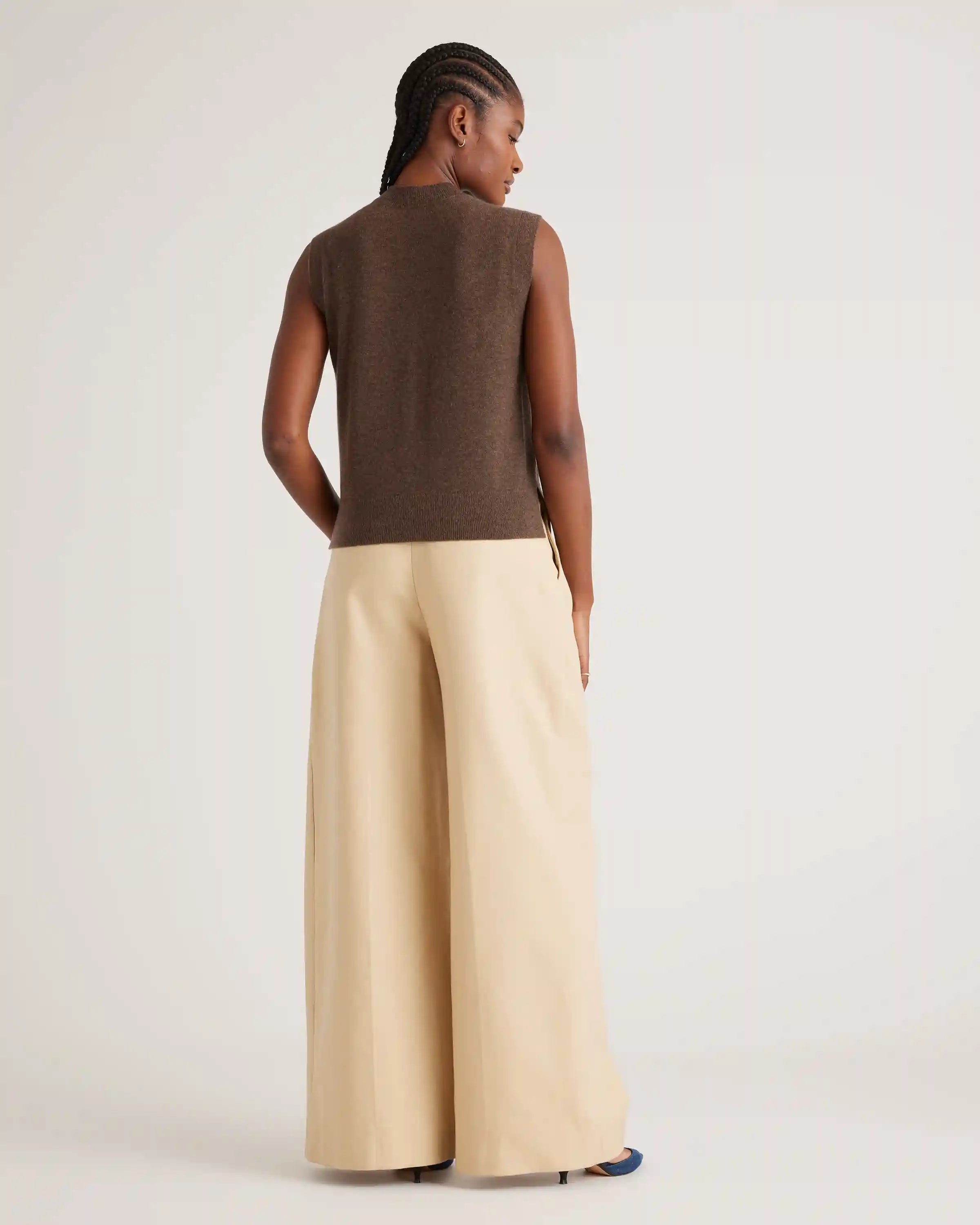 Mongolian Cashmere Mock Neck Sweater Vest