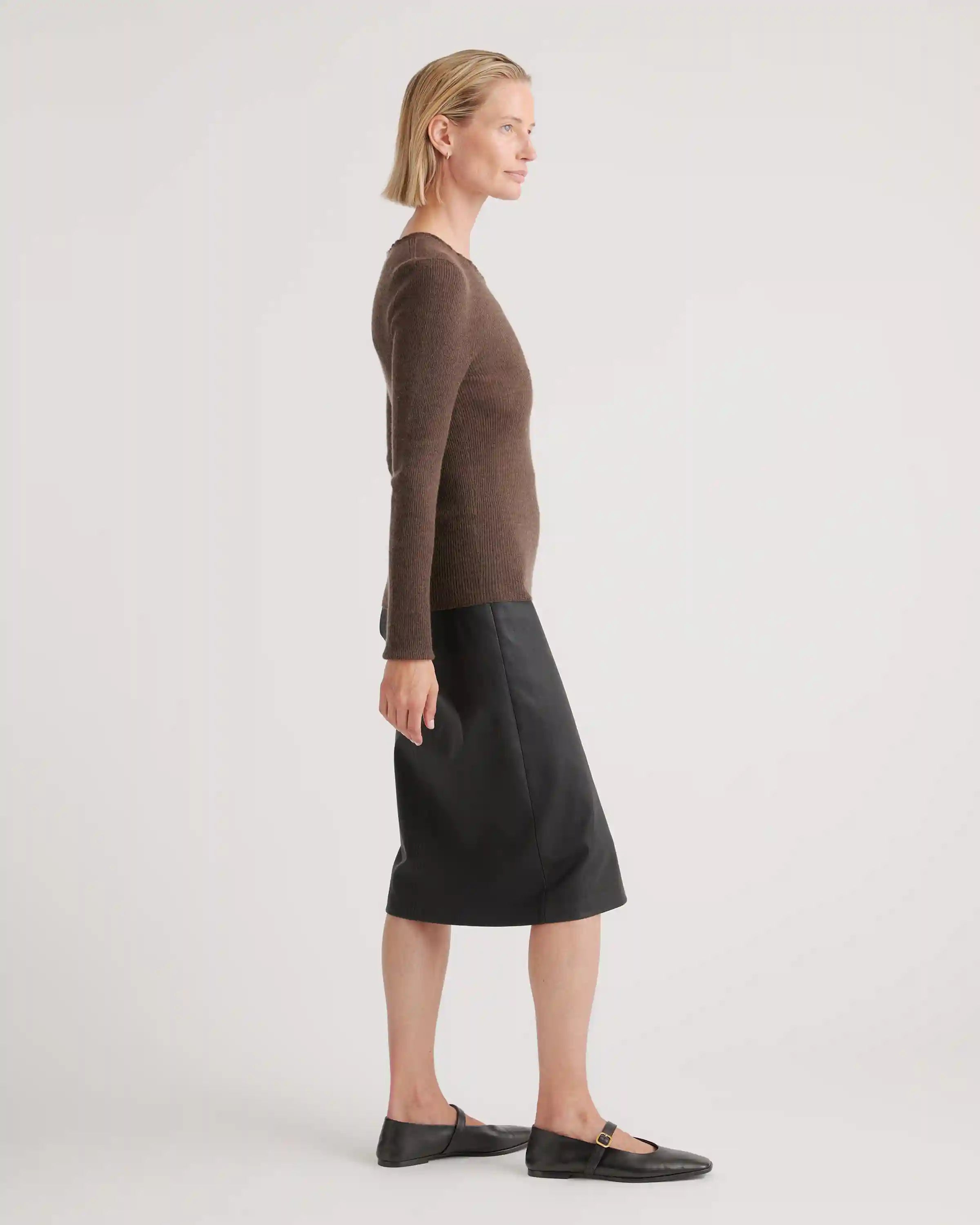 Featherweight Cashmere Ribbed Crewneck Sweater