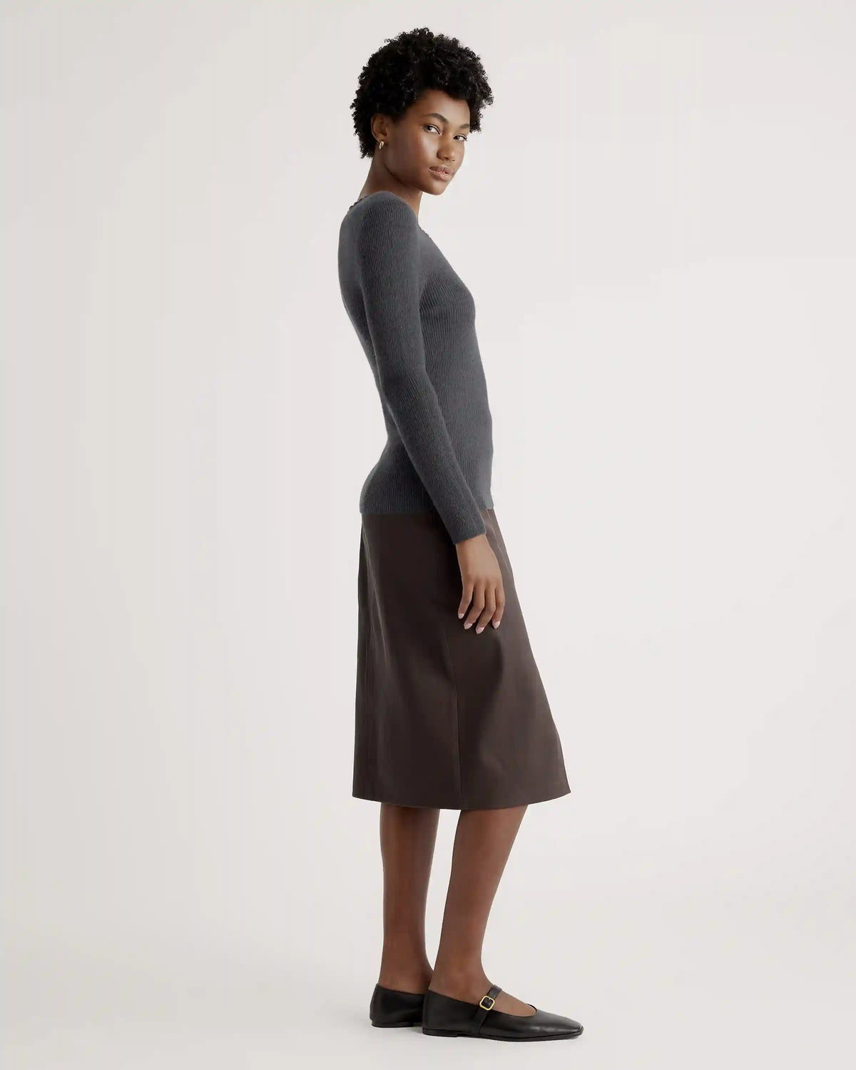Featherweight Cashmere Ribbed Crewneck Sweater