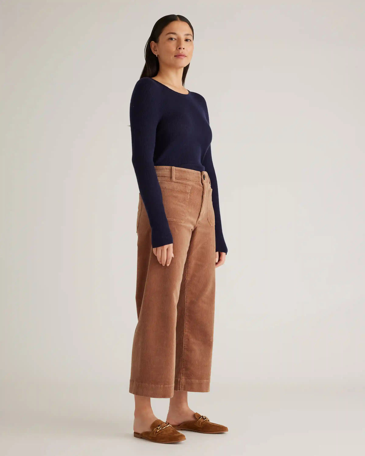 Featherweight Cashmere Ribbed Crewneck Sweater