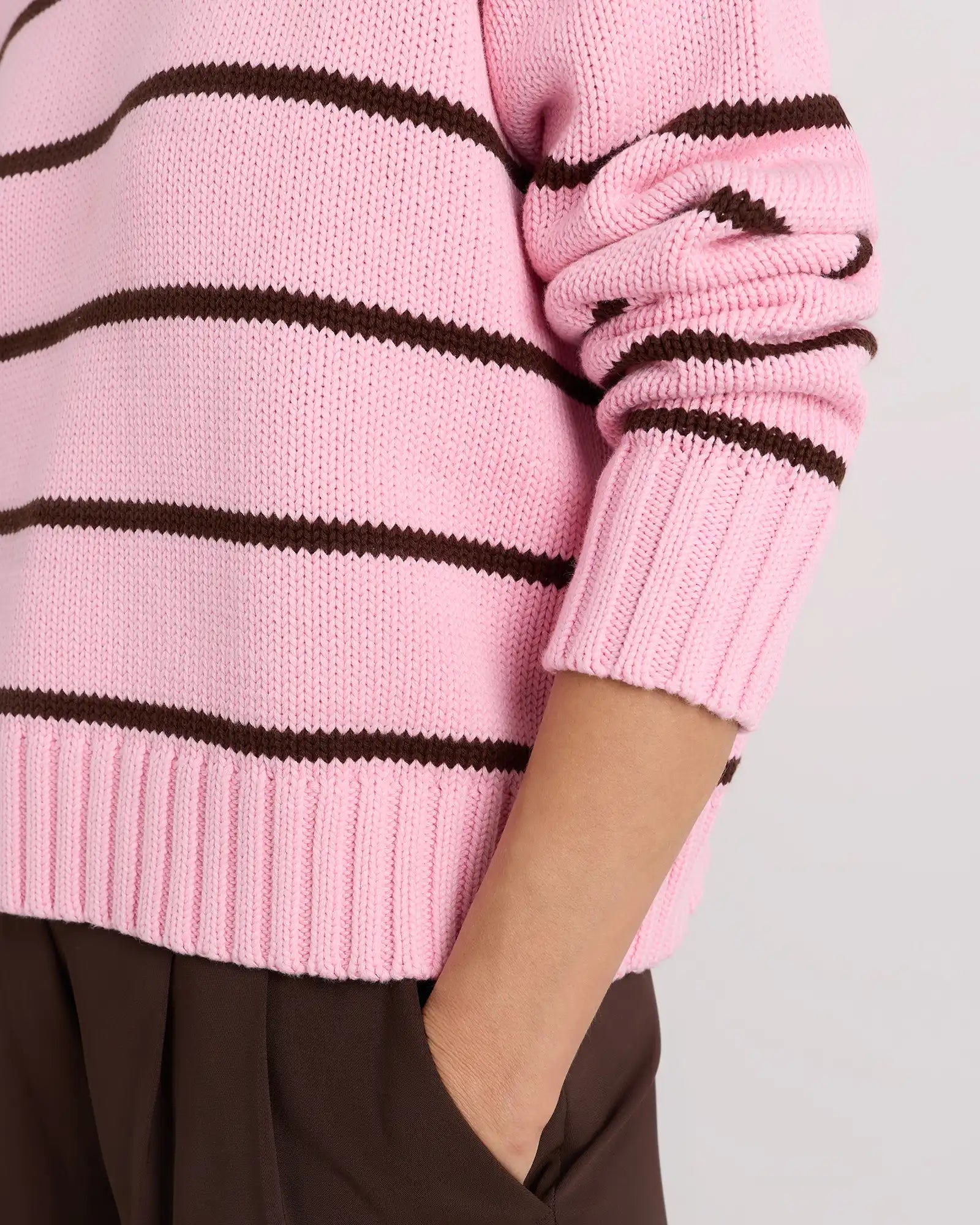 100% Organic Cotton Striped Crew Sweater