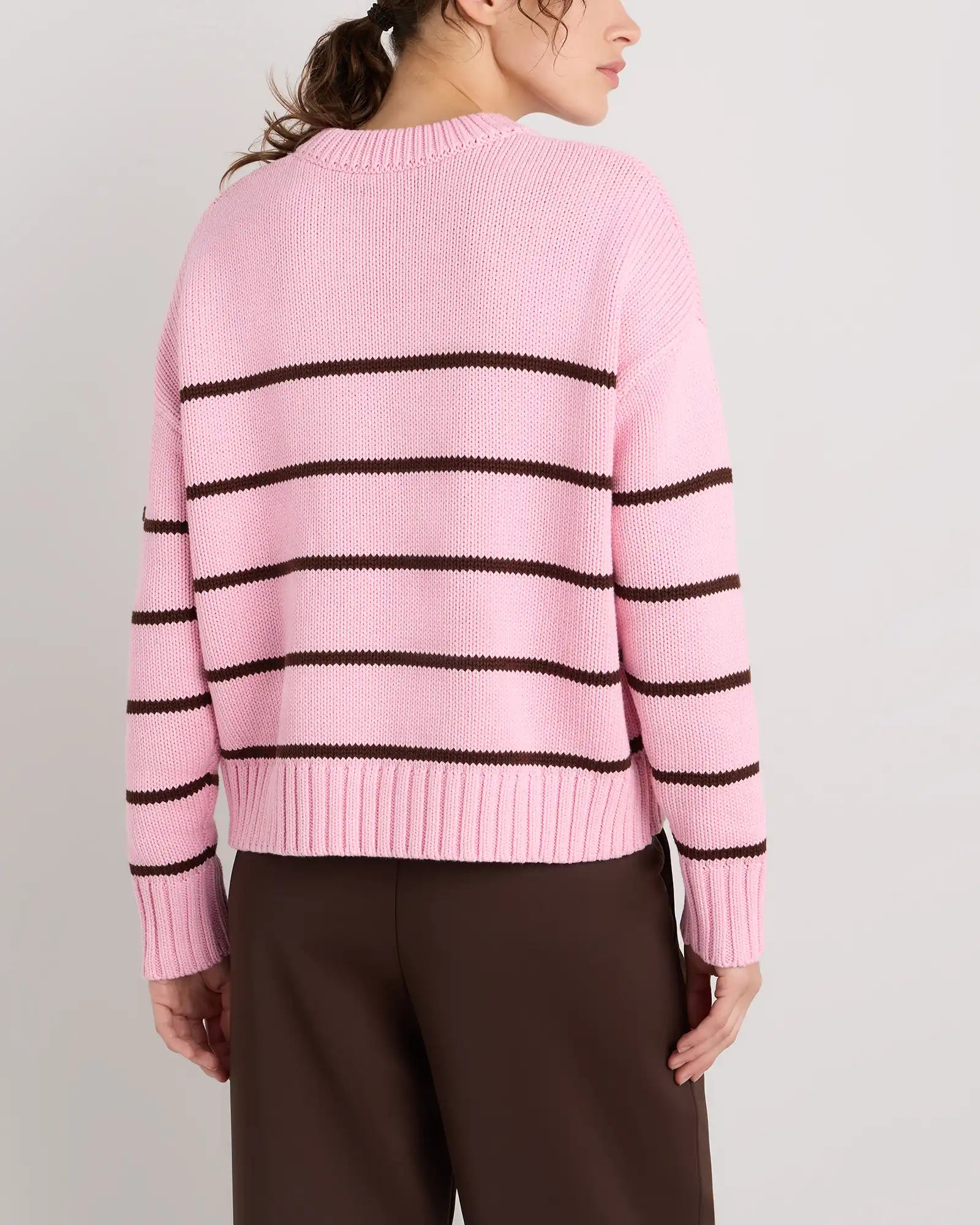 100% Organic Cotton Striped Crew Sweater