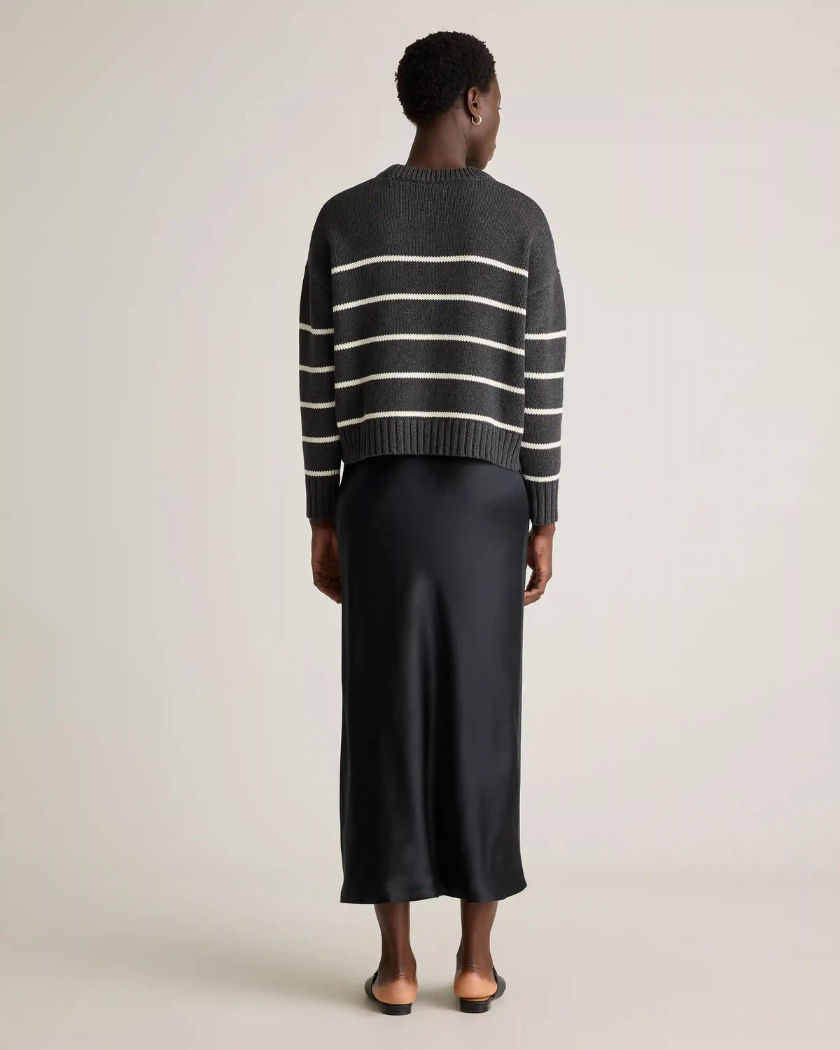 100% Organic Cotton Striped Crew Sweater