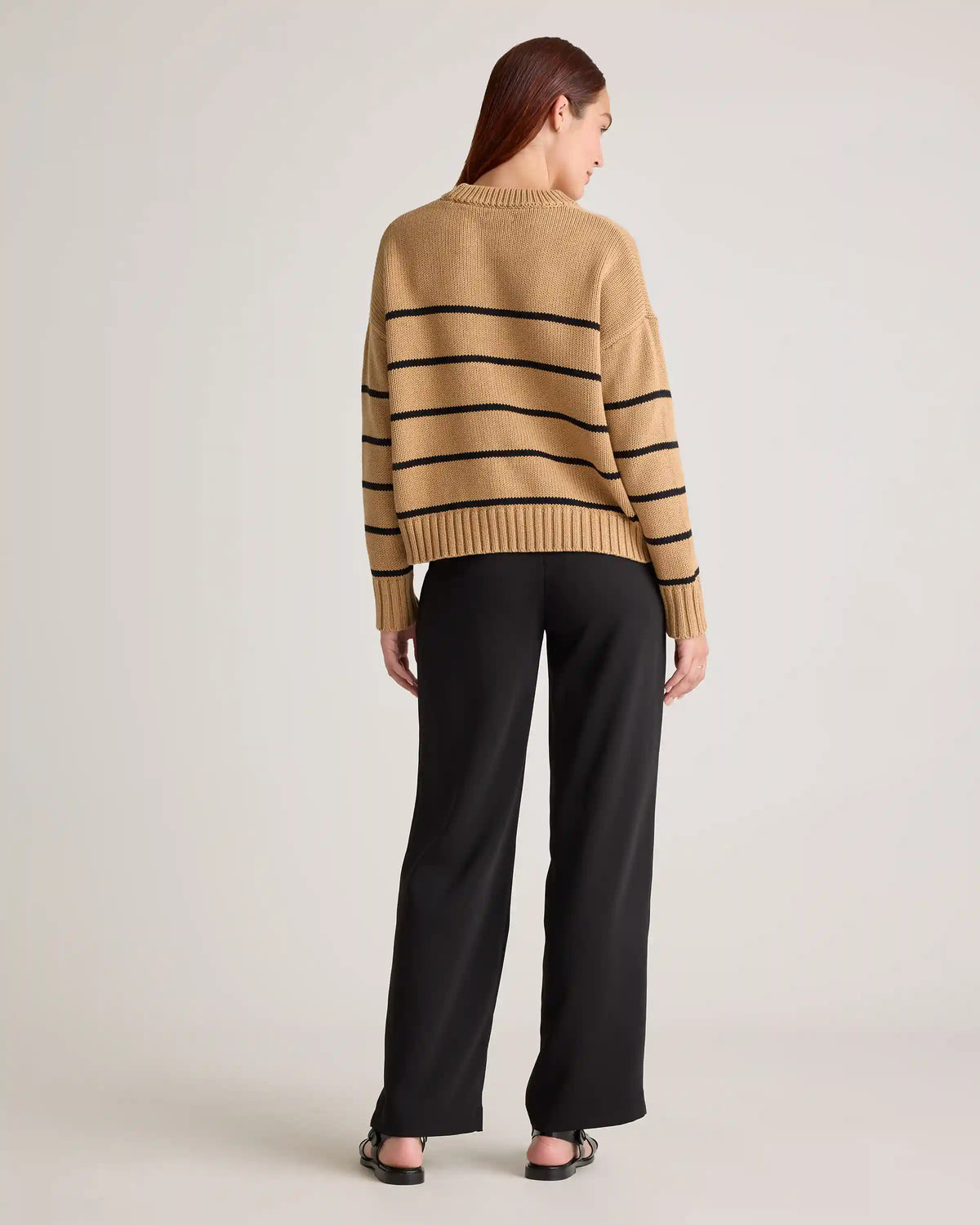 100% Organic Cotton Striped Crew Sweater