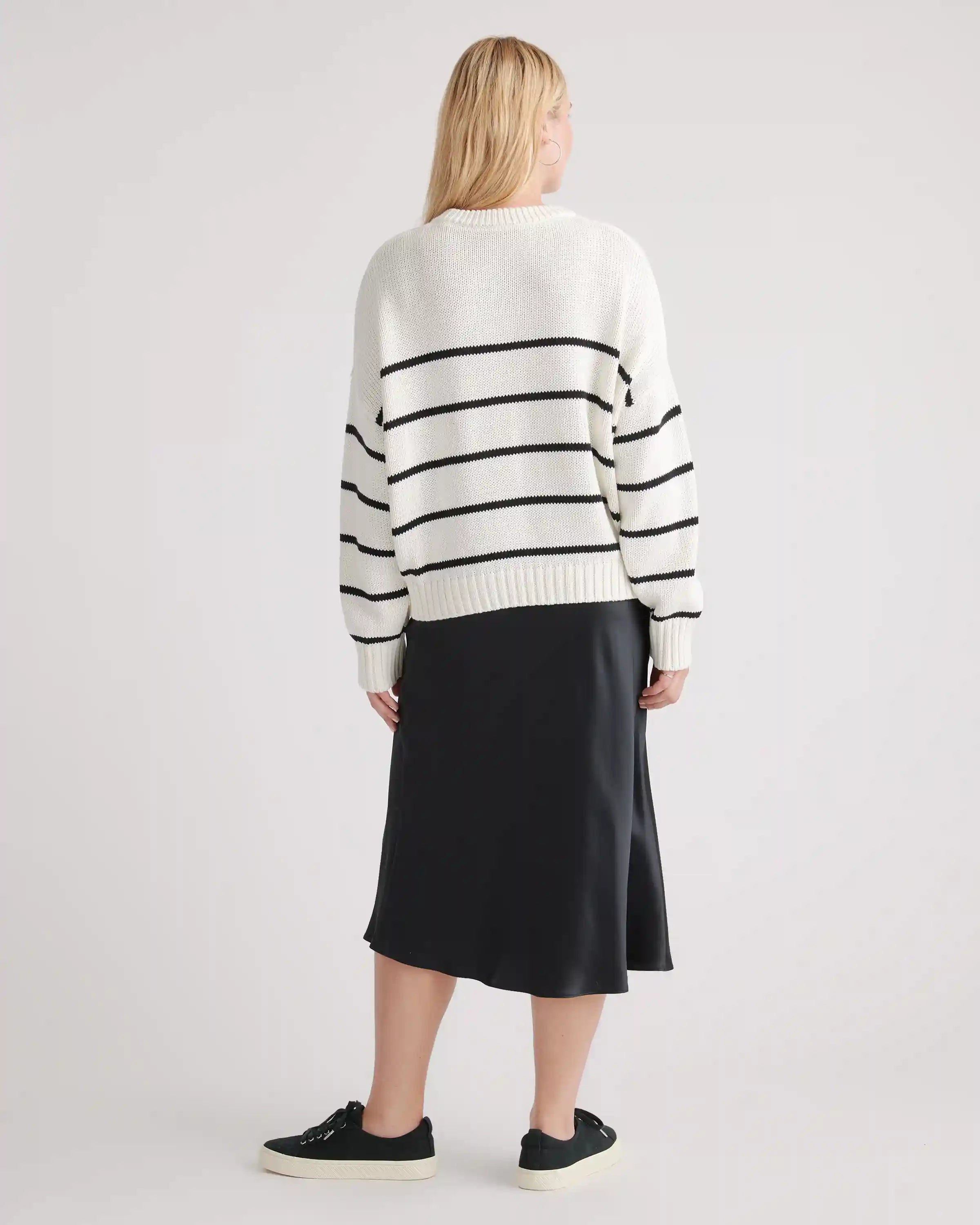 100% Organic Cotton Striped Crew Sweater