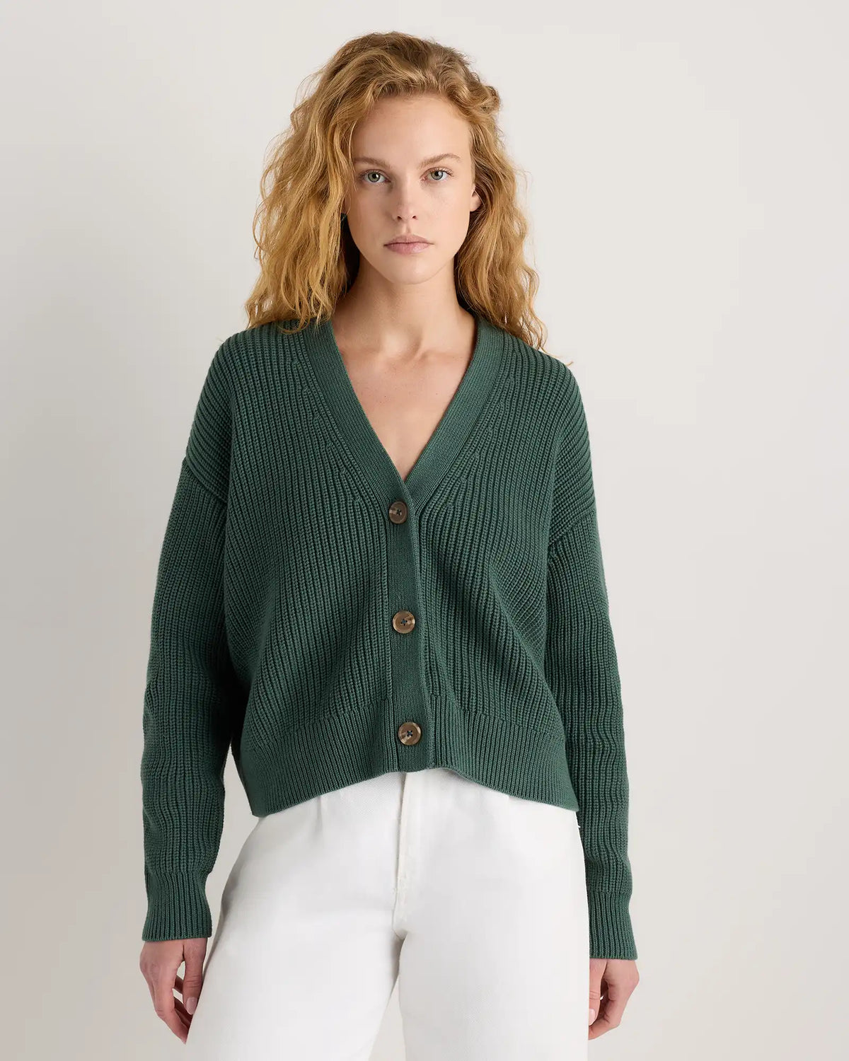 100% Organic Cotton Fisherman Boxy Cropped Cardigan