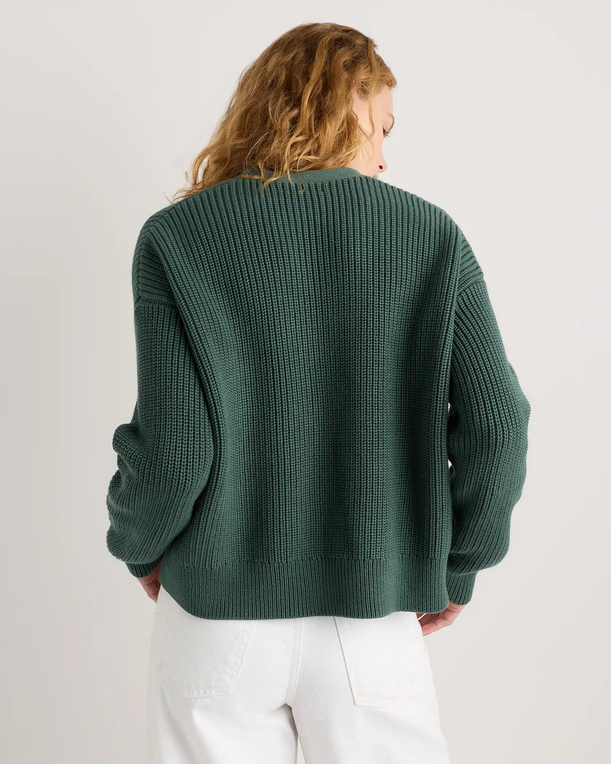 100% Organic Cotton Fisherman Boxy Cropped Cardigan