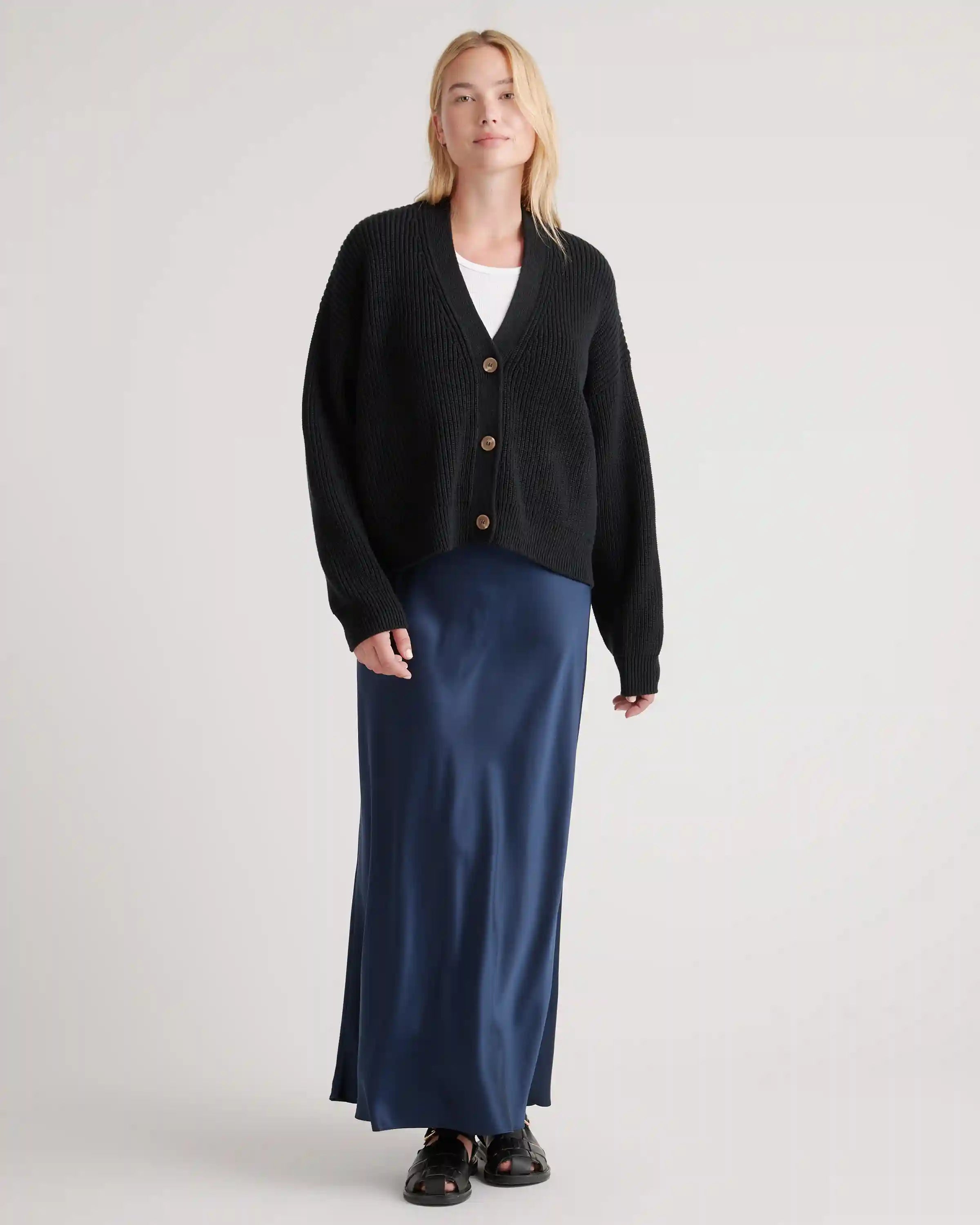 100% Organic Cotton Fisherman Boxy Cropped Cardigan