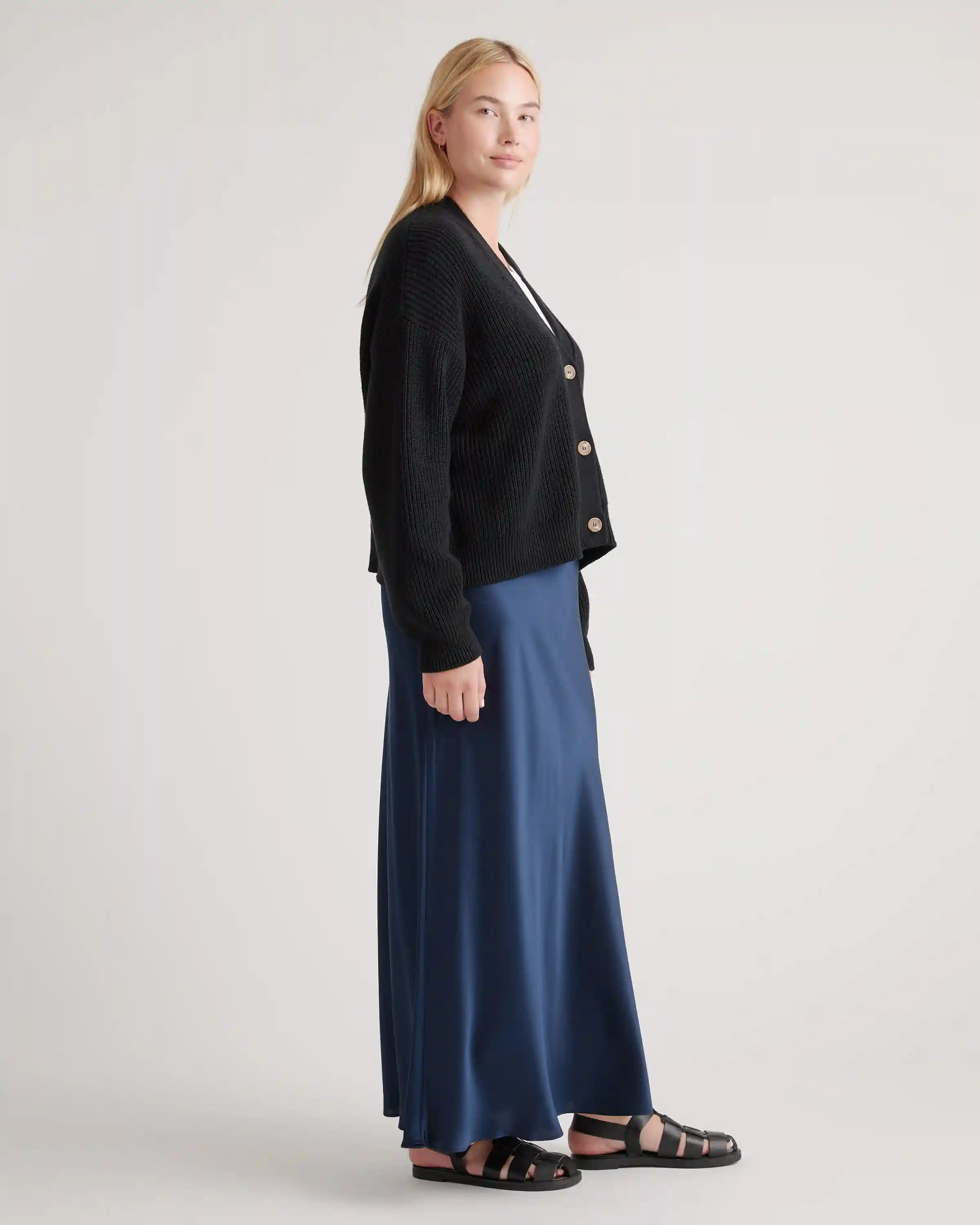 100% Organic Cotton Fisherman Boxy Cropped Cardigan